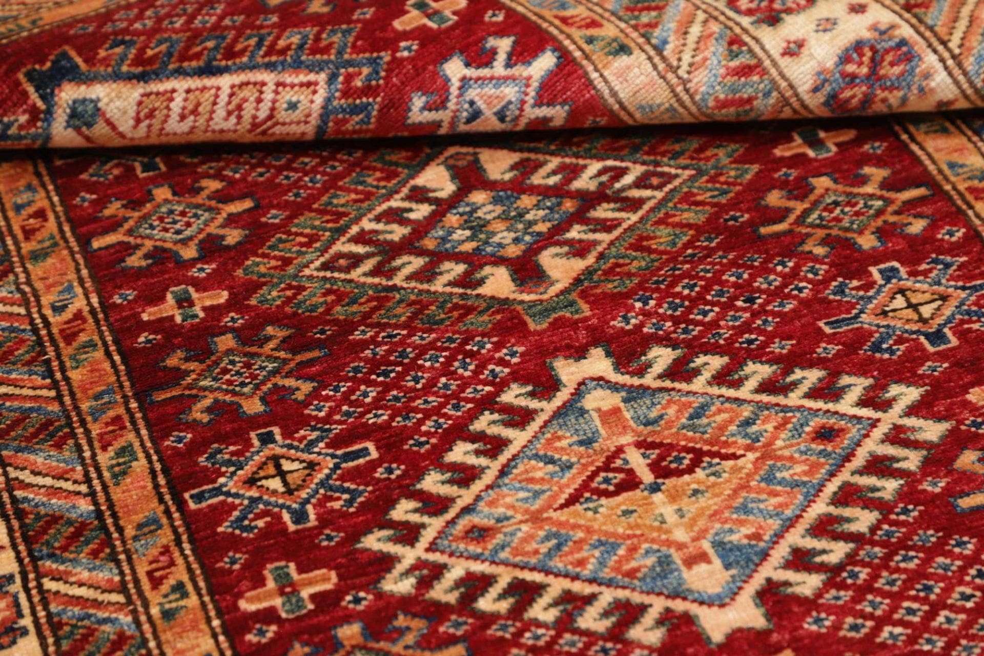 kazak-teppich-95-x-152-cm-geometrisches-muster-handgeknupft-9 Handgeknüpfter Kazak Orientteppich, 95 × 152 cm, Wolle