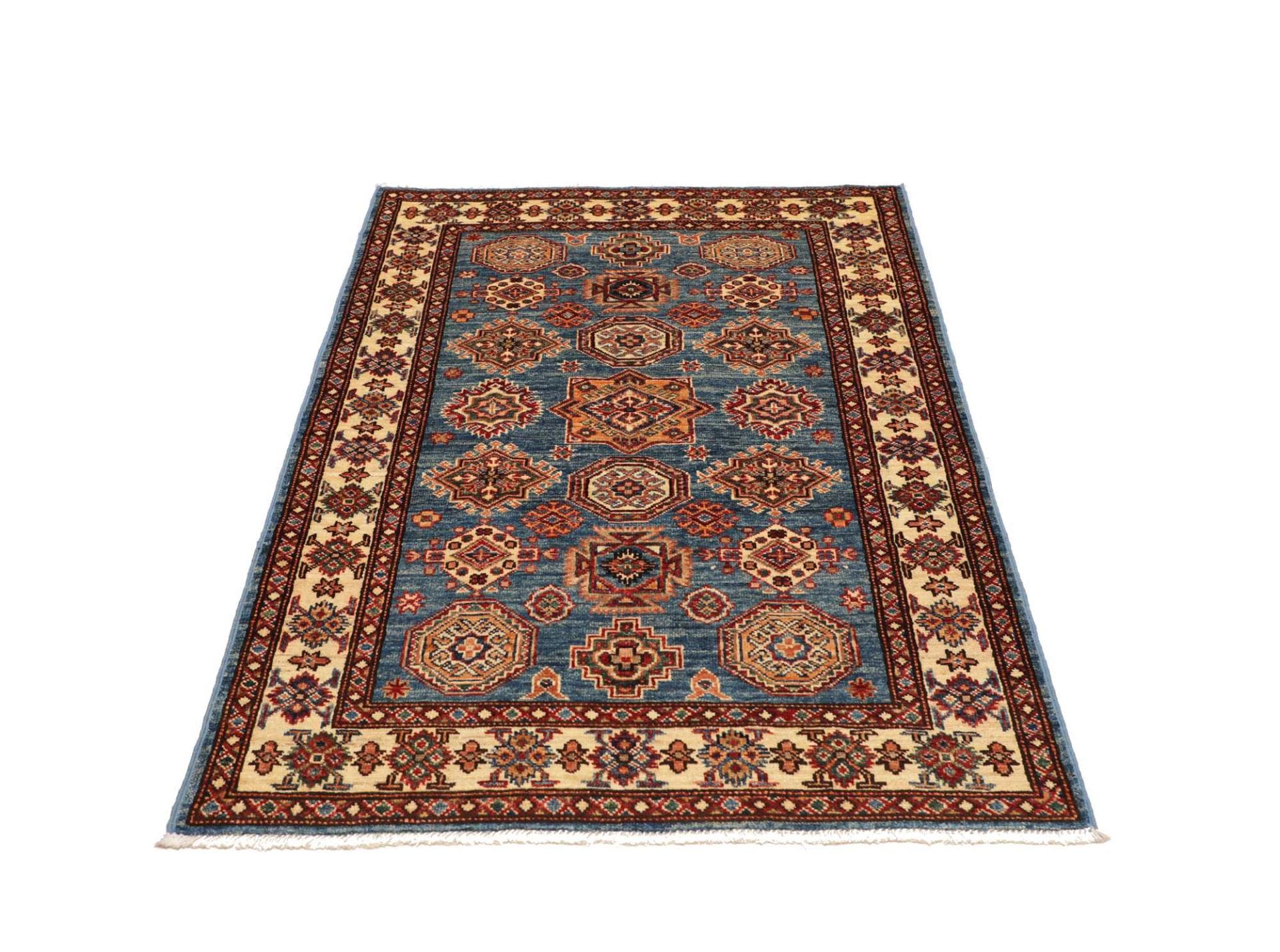 kazak-teppich-101-x-147-cm-geometrisches-muster-handgeknupft-3 Kazak Orientteppich 101 × 147 cm aus Wolle, handgeknüpft