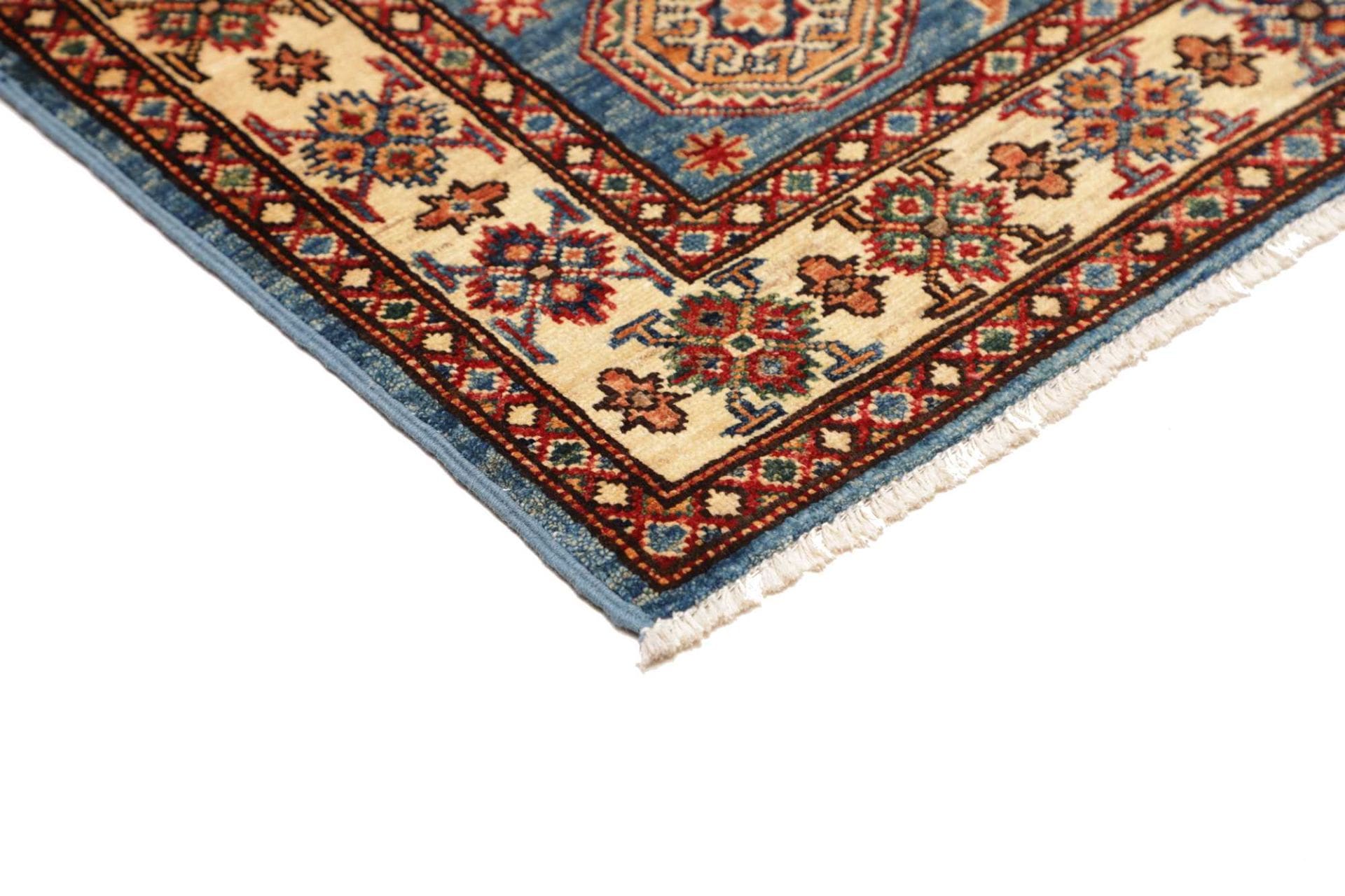 kazak-teppich-101-x-147-cm-geometrisches-muster-handgeknupft-4 Kazak Orientteppich 101 × 147 cm aus Wolle, handgeknüpft