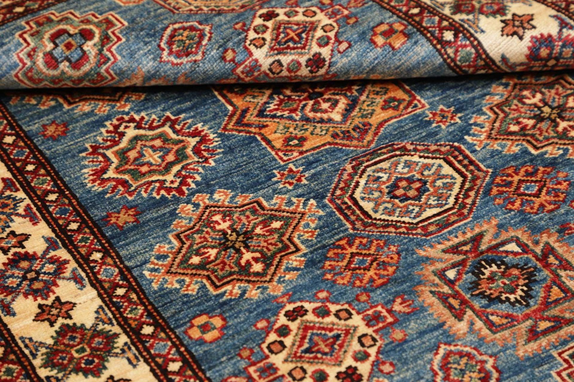 kazak-teppich-101-x-147-cm-geometrisches-muster-handgeknupft-9 Kazak Orientteppich 101 × 147 cm aus Wolle, handgeknüpft