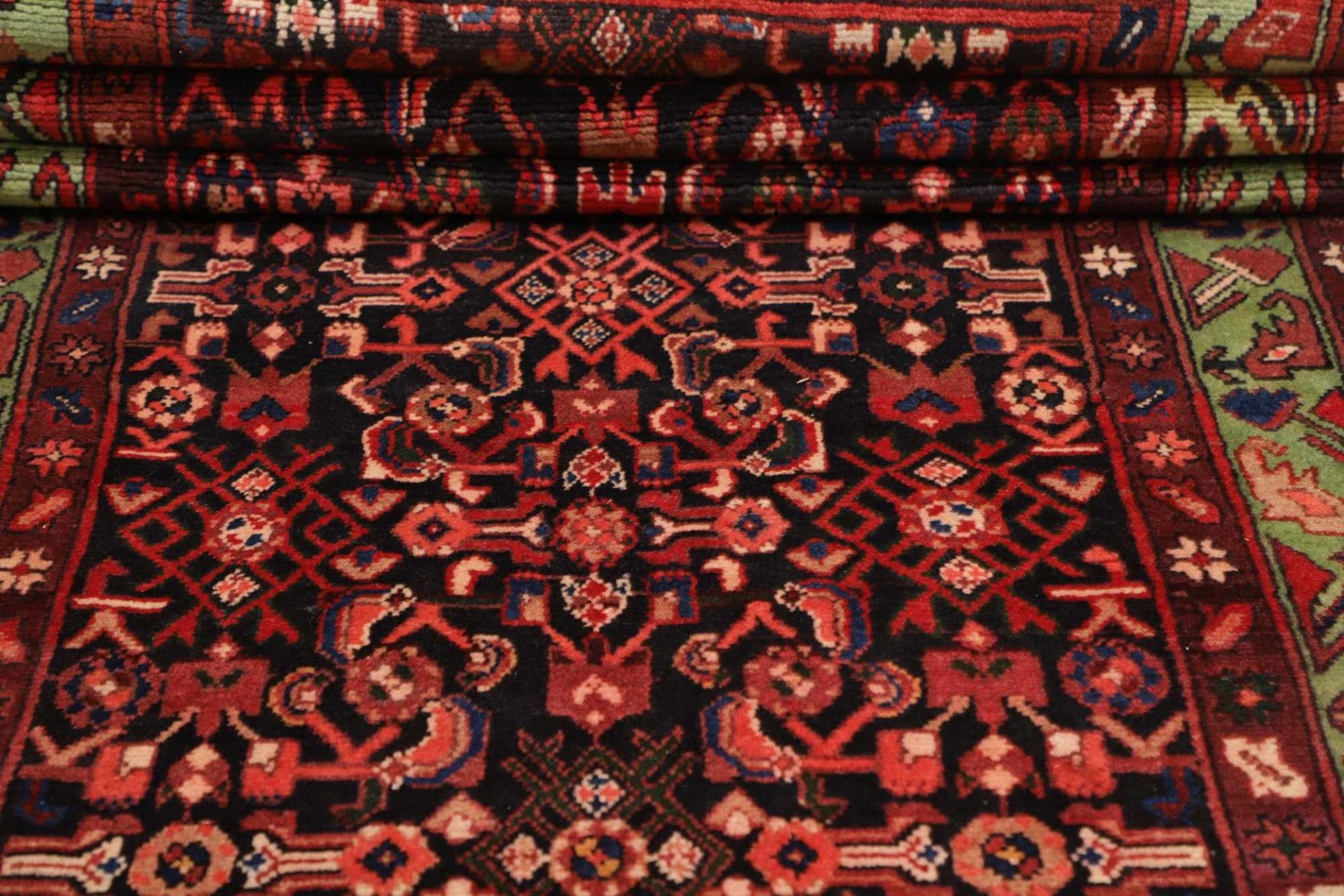 Handgeknüpfter Hamadan Perserteppich, 118 × 426 cm, Wolle