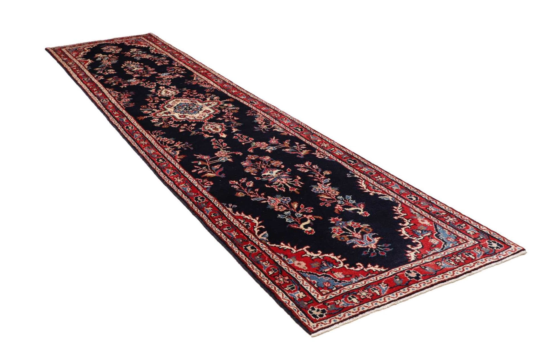 hamadan-teppich-99-x-410cm-handgeknupft-schurwolle-herati-muster-2 Hamadan Herati Perserteppich aus Iran, 99 × 410 cm