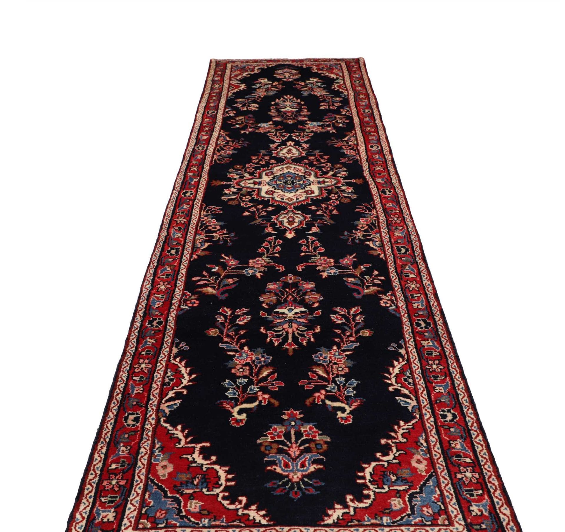 hamadan-teppich-99-x-410cm-handgeknupft-schurwolle-herati-muster-3 Hamadan Herati Perserteppich aus Iran, 99 × 410 cm