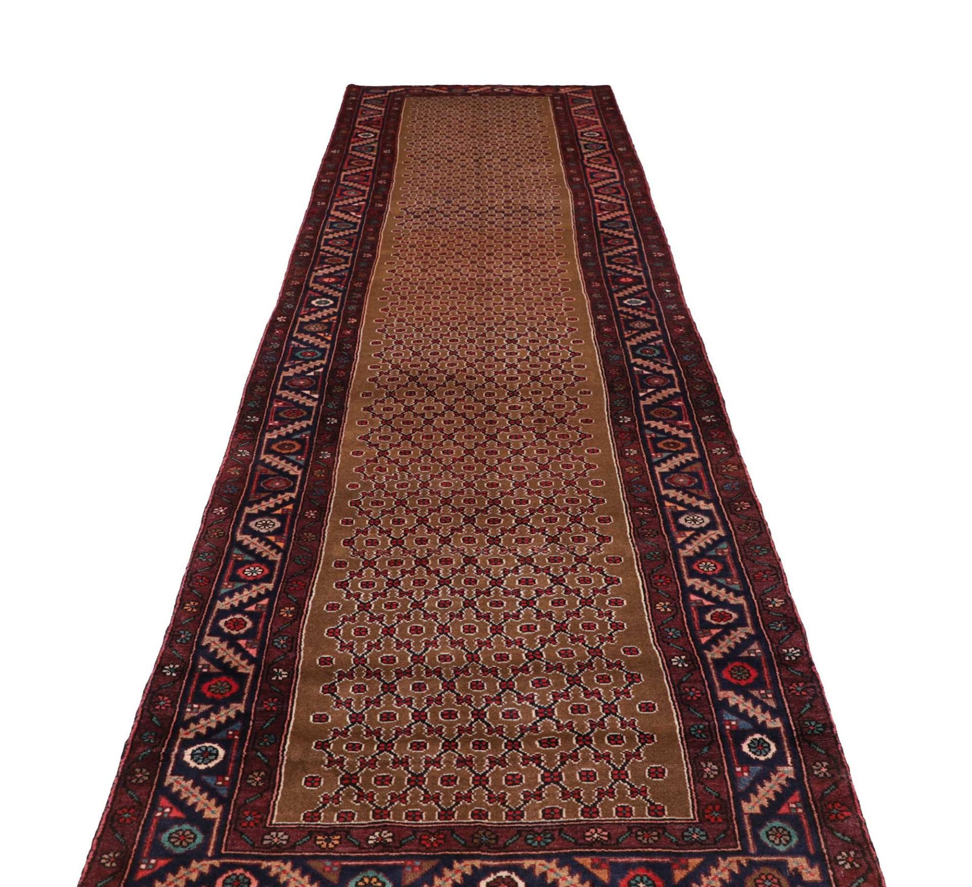 hamadan-teppich-108-x-400cm-herati-muster-schurwolle-handgeknupft-3 Hamadan Herati Perserteppich 108 × 400 cm aus Wolle, handgeknüpft