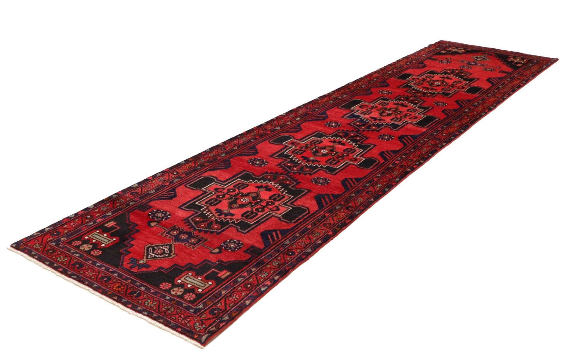 Handgeknüpfter Hamadan Herati Perserteppich, 107 × 395 cm, Wolle