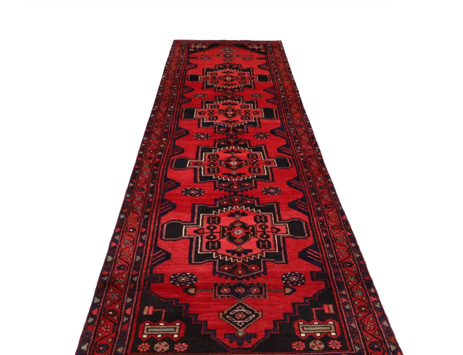 Handgeknüpfter Hamadan Herati Perserteppich, 107 × 395 cm, Wolle
