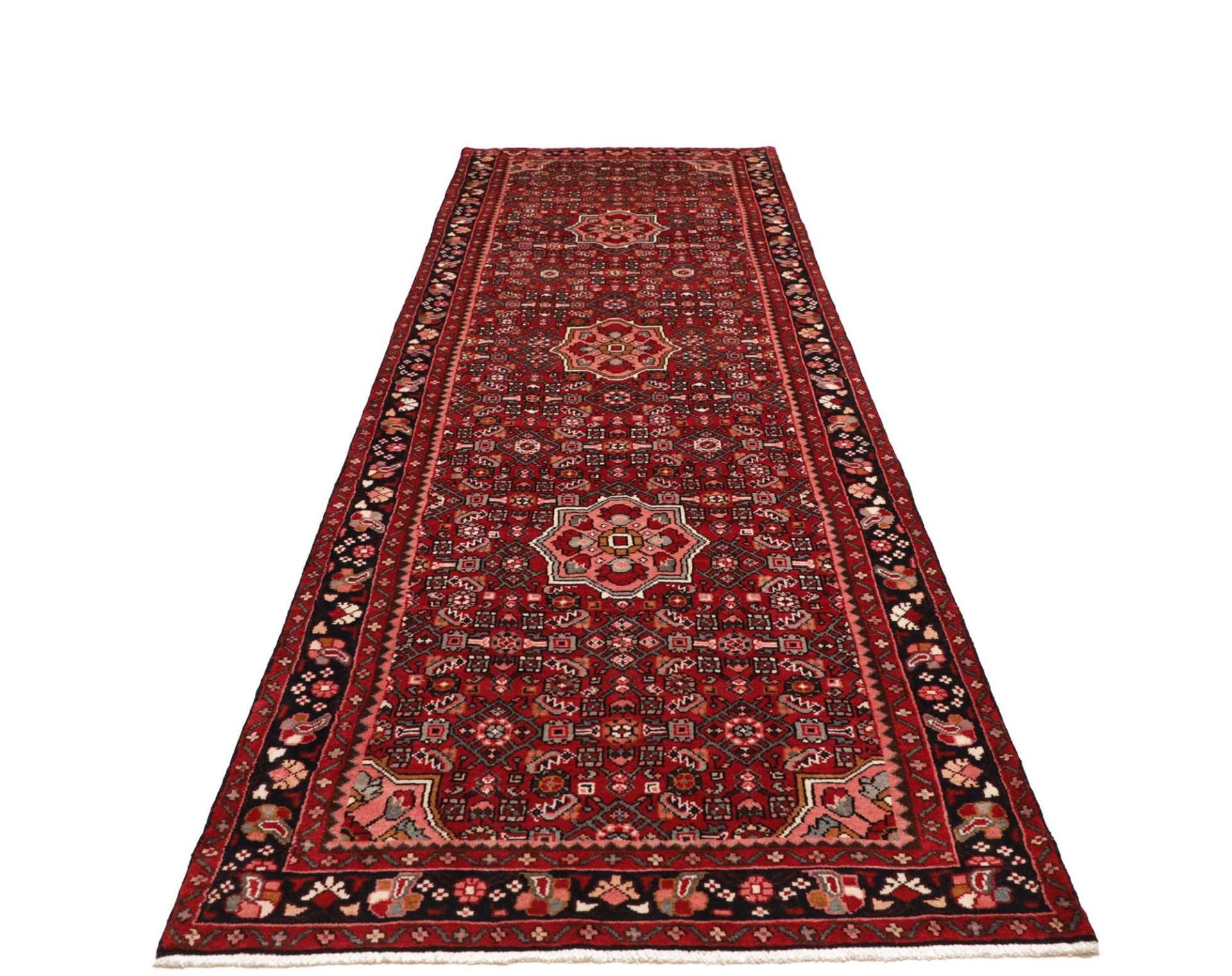 Handgeknüpfter Hamadan Herati Perserteppich, 119 × 392 cm, Wolle