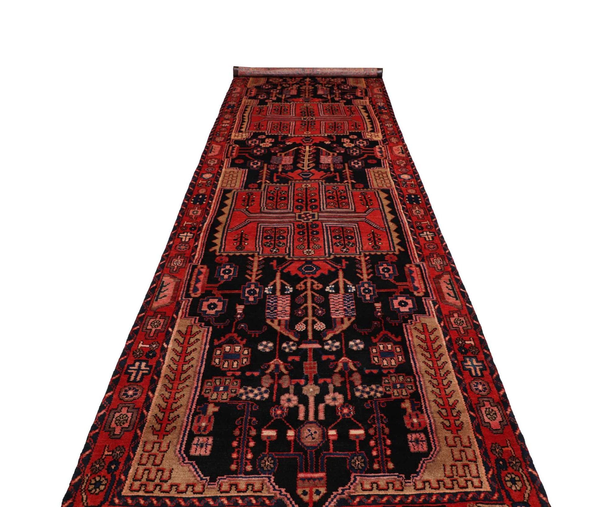 Hamadan Perserteppich aus Iran, 123 × 460 cm