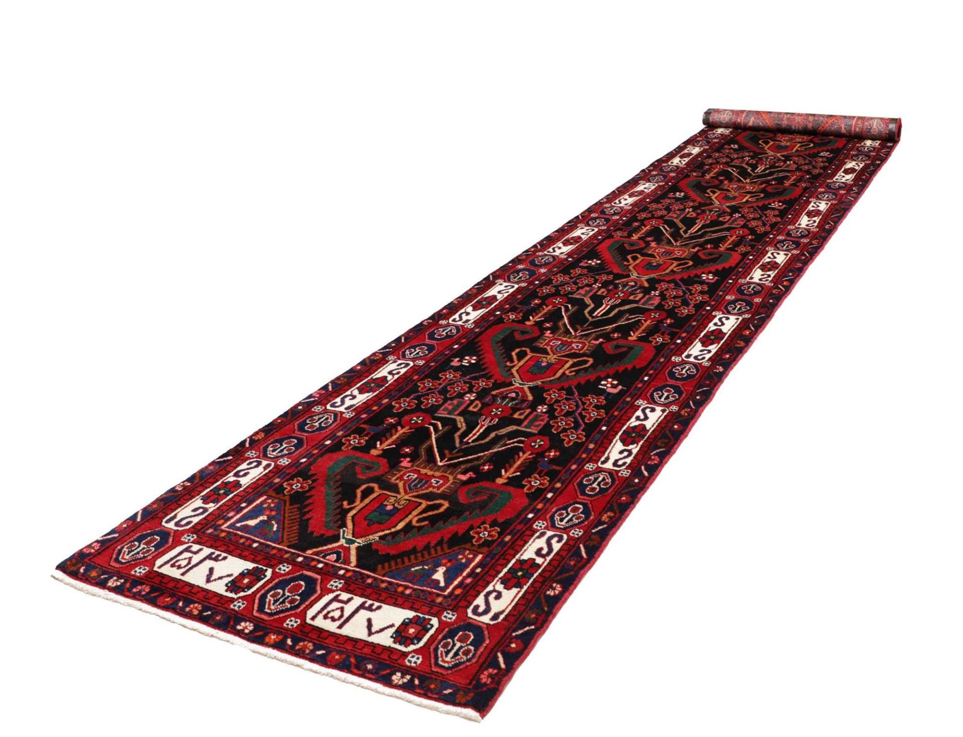 hamadan-teppich-105-x-477cm-schurwolle-herati-muster-handgeknupft-1 Hamadan Herati Perserteppich aus Iran, 105 × 477 cm