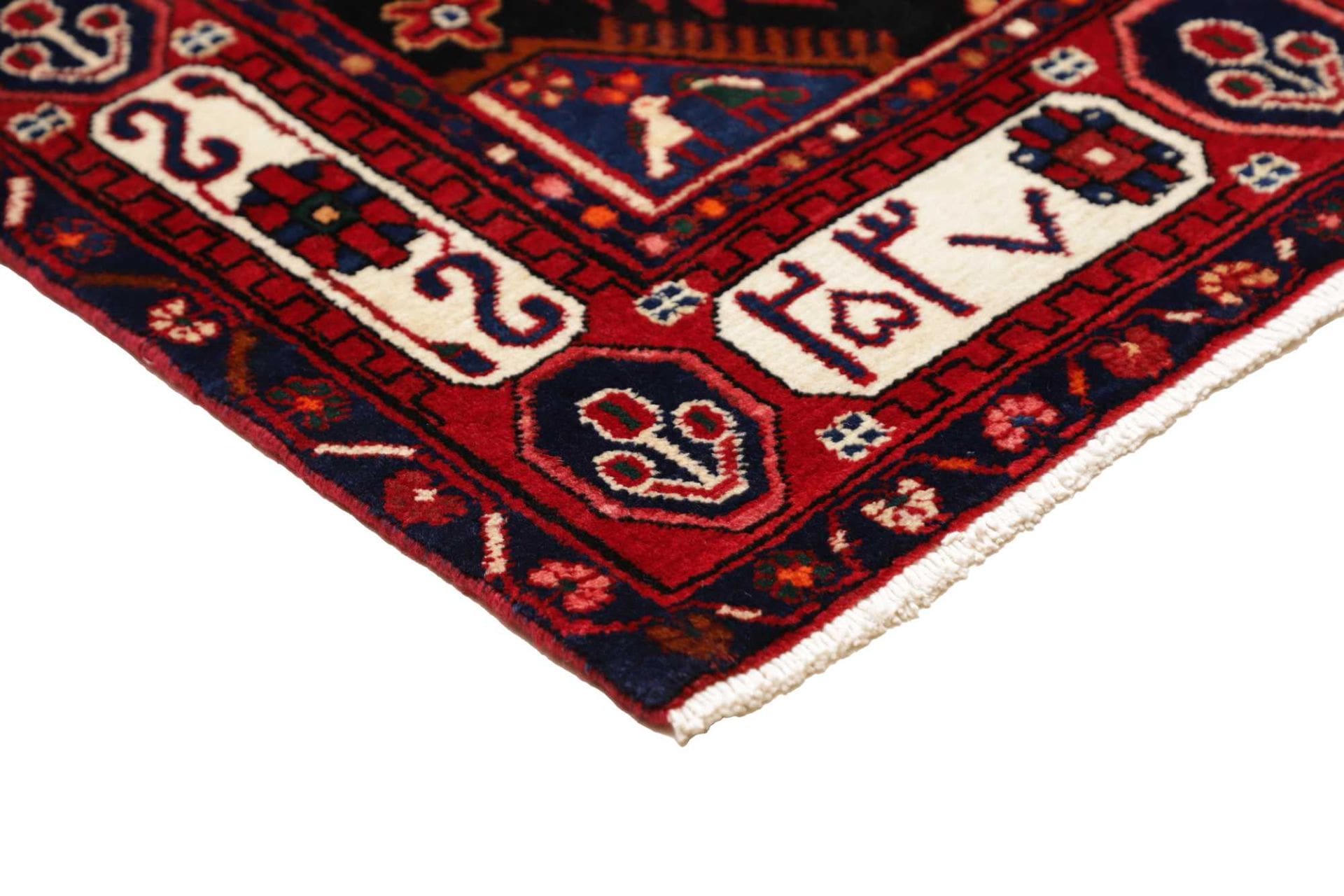 hamadan-teppich-105-x-477cm-schurwolle-herati-muster-handgeknupft-4 Hamadan Herati Perserteppich aus Iran, 105 × 477 cm