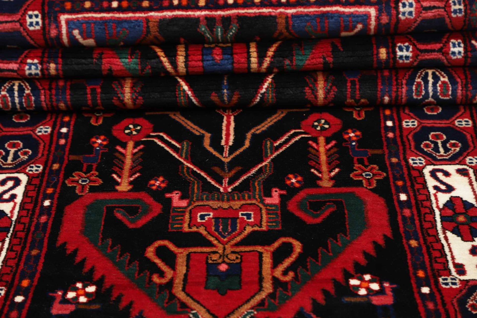 hamadan-teppich-105-x-477cm-schurwolle-herati-muster-handgeknupft-7 Hamadan Herati Perserteppich aus Iran, 105 × 477 cm