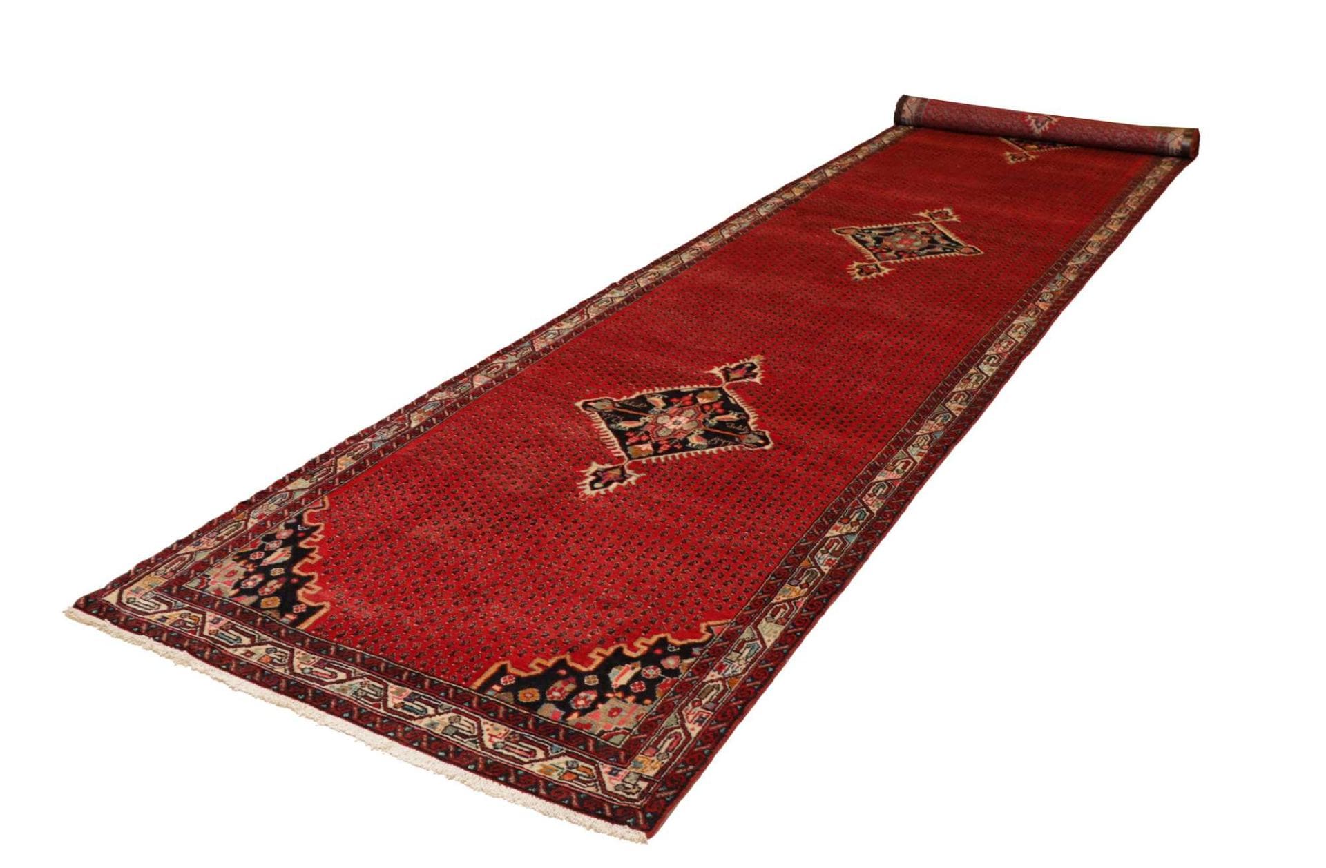 hamadan-teppich-133-x-500-cm-herati-muster-handgeknupft-perserteppich-1 Handgeknüpfter Hamadan Herati Perserteppich 133 × 500 cm