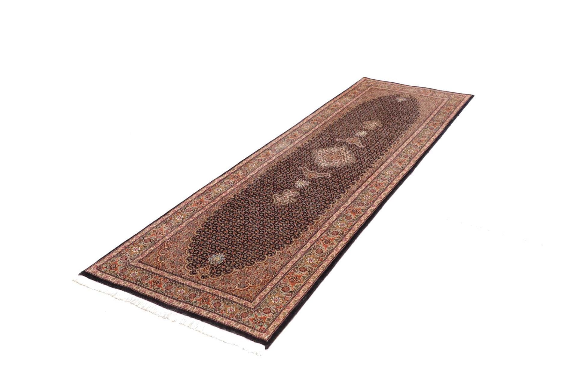 Handgeknüpfter Täbriz Perserteppich 88 × 252 cm