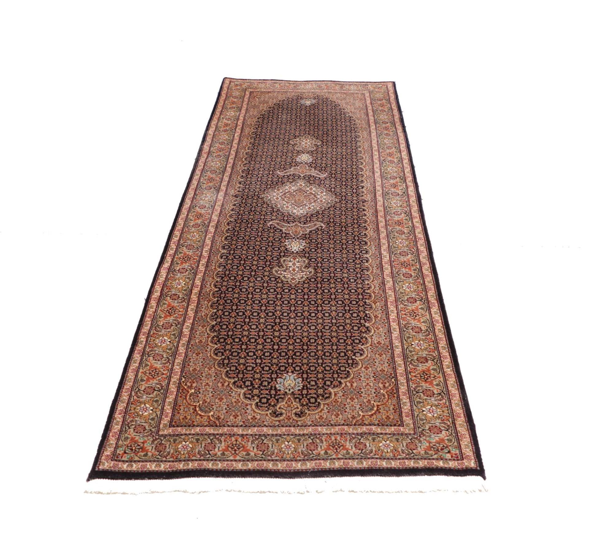 Handgeknüpfter Täbriz Perserteppich 88 × 252 cm