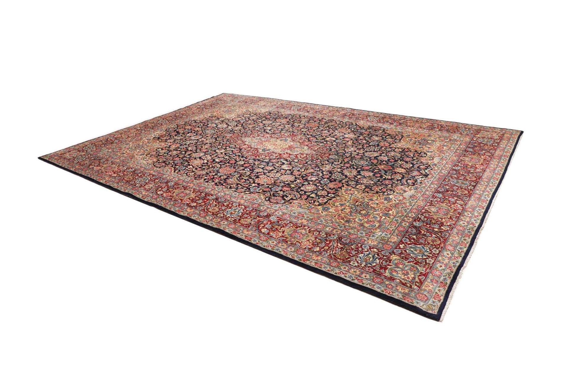 orientteppich-kirman-275-x-387cm-florale-muster-handgeknupft-2 Kerman Perserteppich 275 × 387 cm aus Wolle, handgeknüpft
