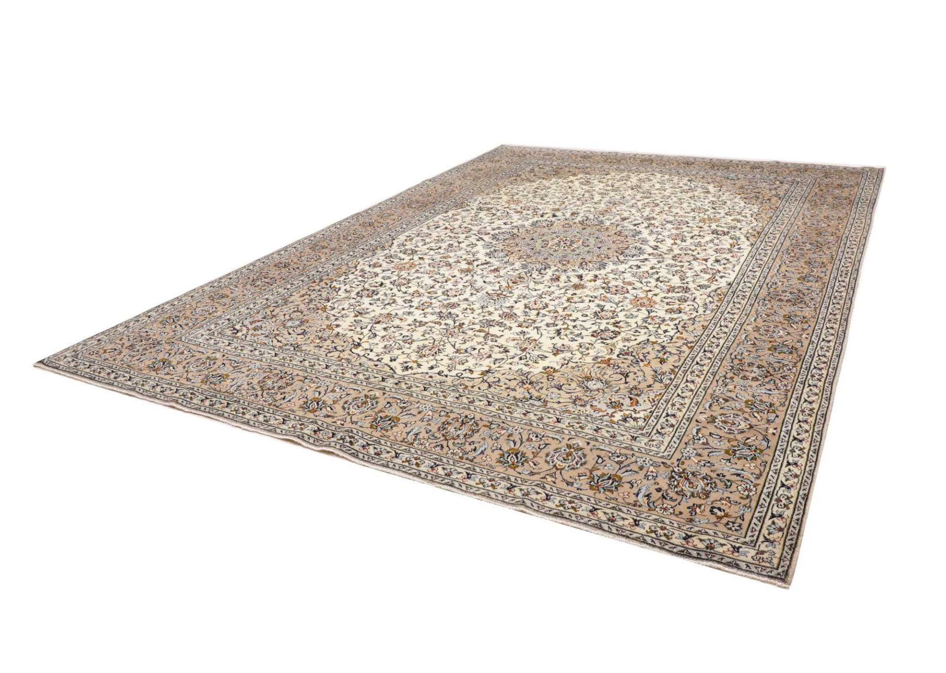 Handgeknüpfter Kashan Perserteppich, 293 × 385 cm, Wolle