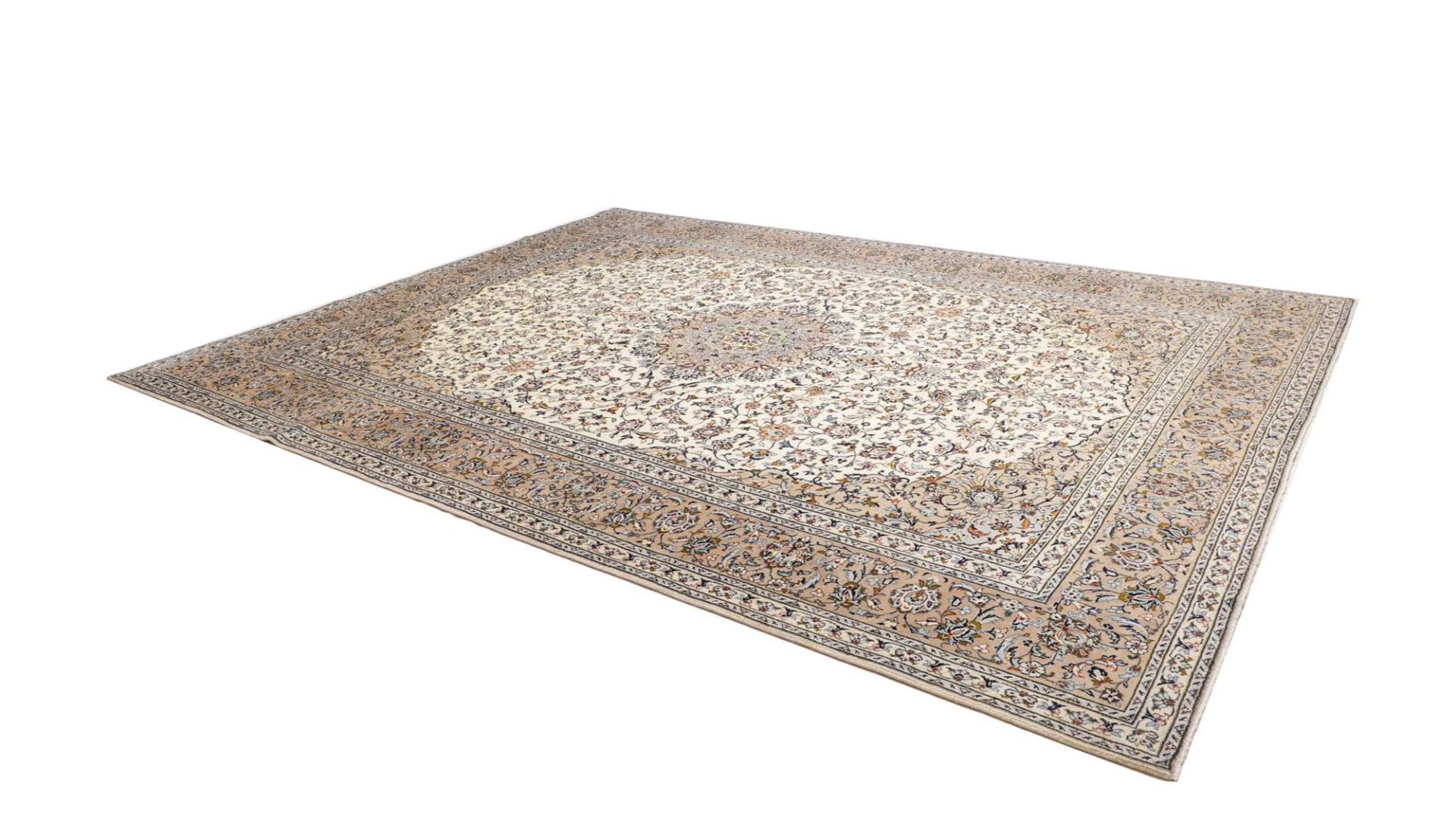 Handgeknüpfter Kashan Perserteppich, 293 × 385 cm, Wolle