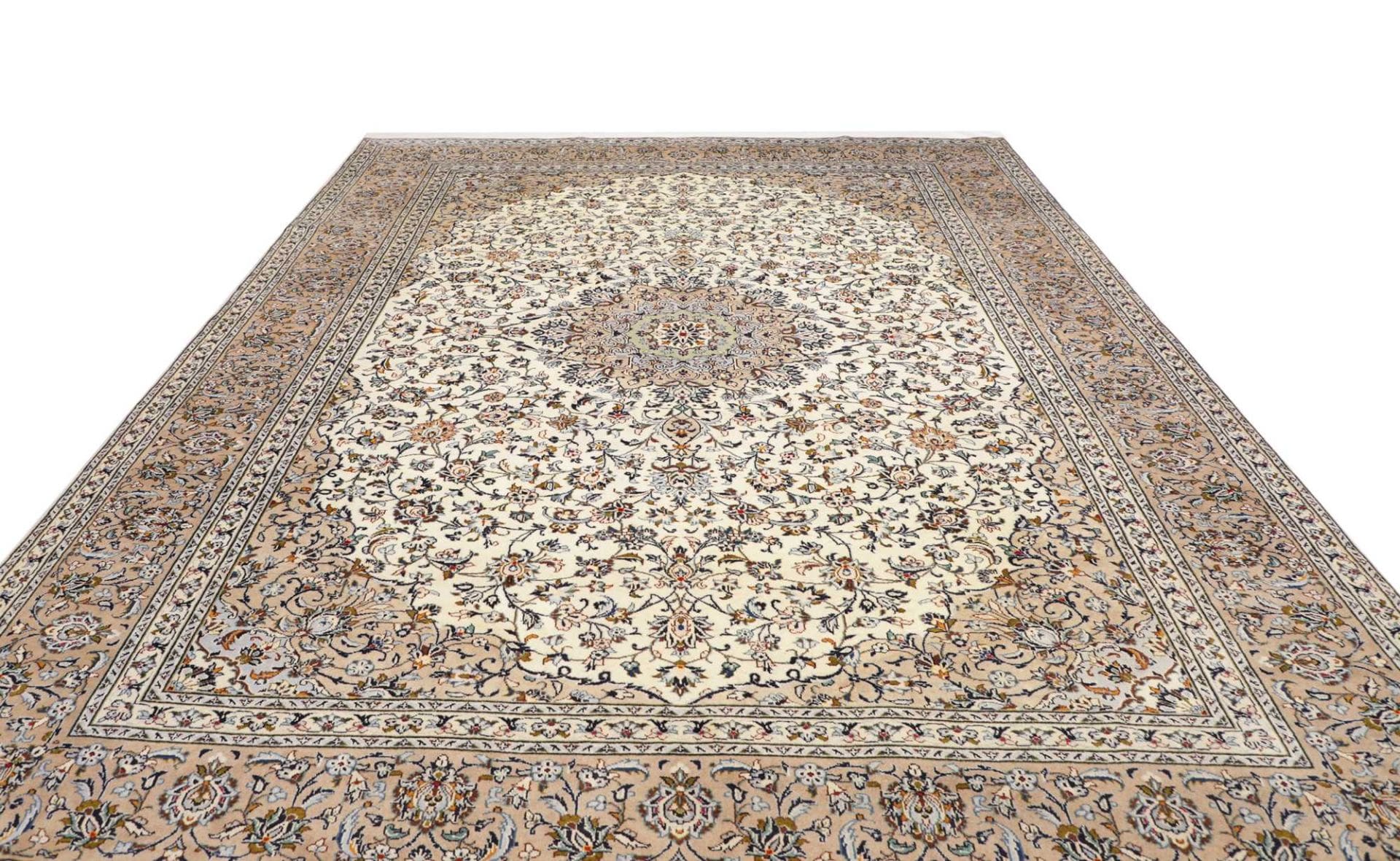 Handgeknüpfter Kashan Perserteppich, 293 × 385 cm, Wolle