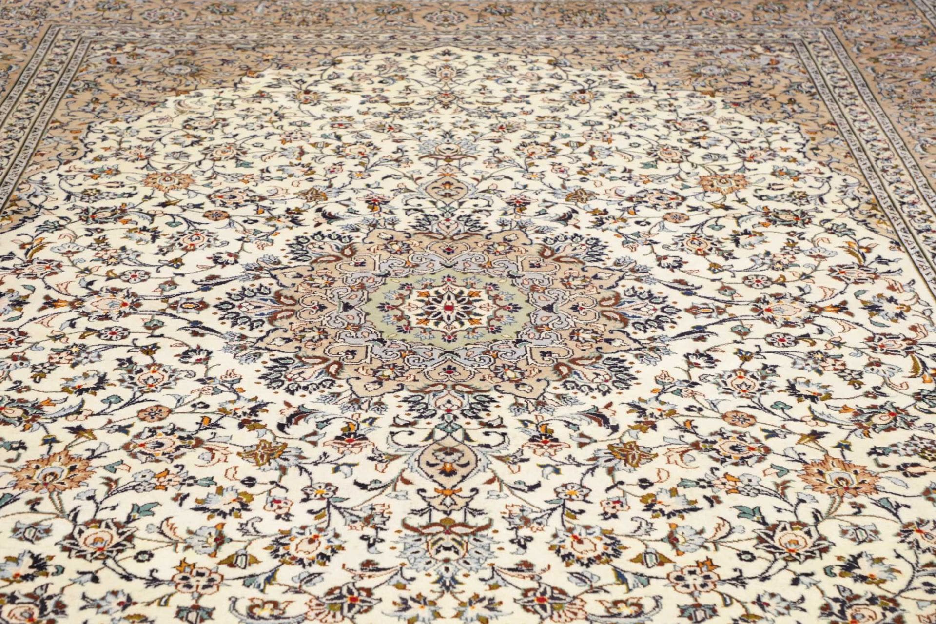 Handgeknüpfter Kashan Perserteppich, 293 × 385 cm, Wolle