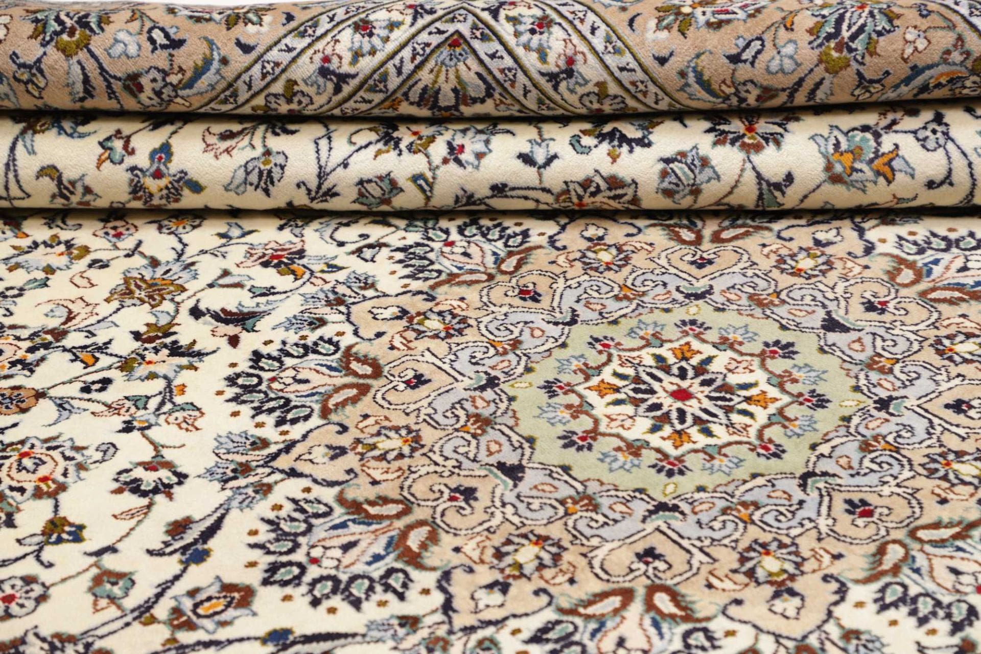 Handgeknüpfter Kashan Perserteppich, 293 × 385 cm, Wolle