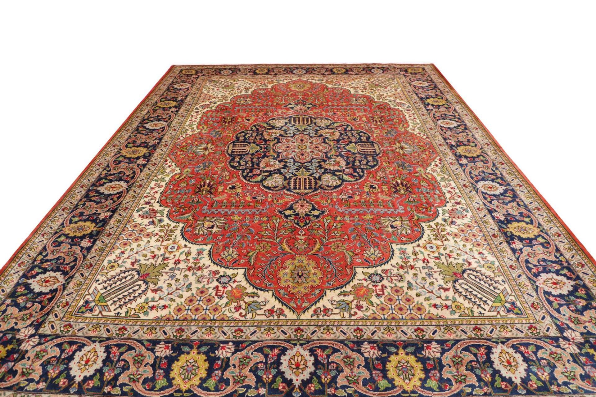 Handgeknüpfter Täbriz Perserteppich, 296 × 386 cm, Wolle