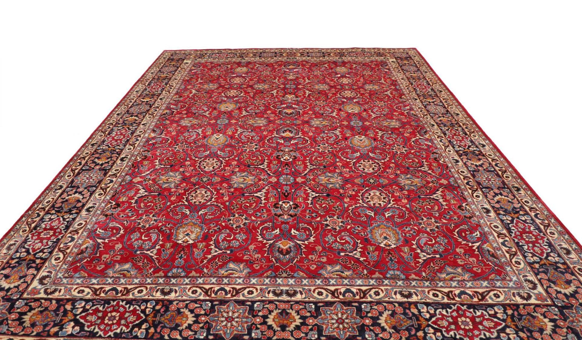 Mashhad Perserteppich aus Iran, 298 × 388 cm