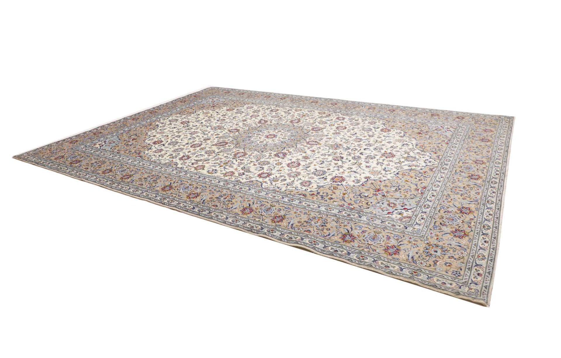 Kashan Perserteppich 293 × 400 cm aus Wolle, handgeknüpft