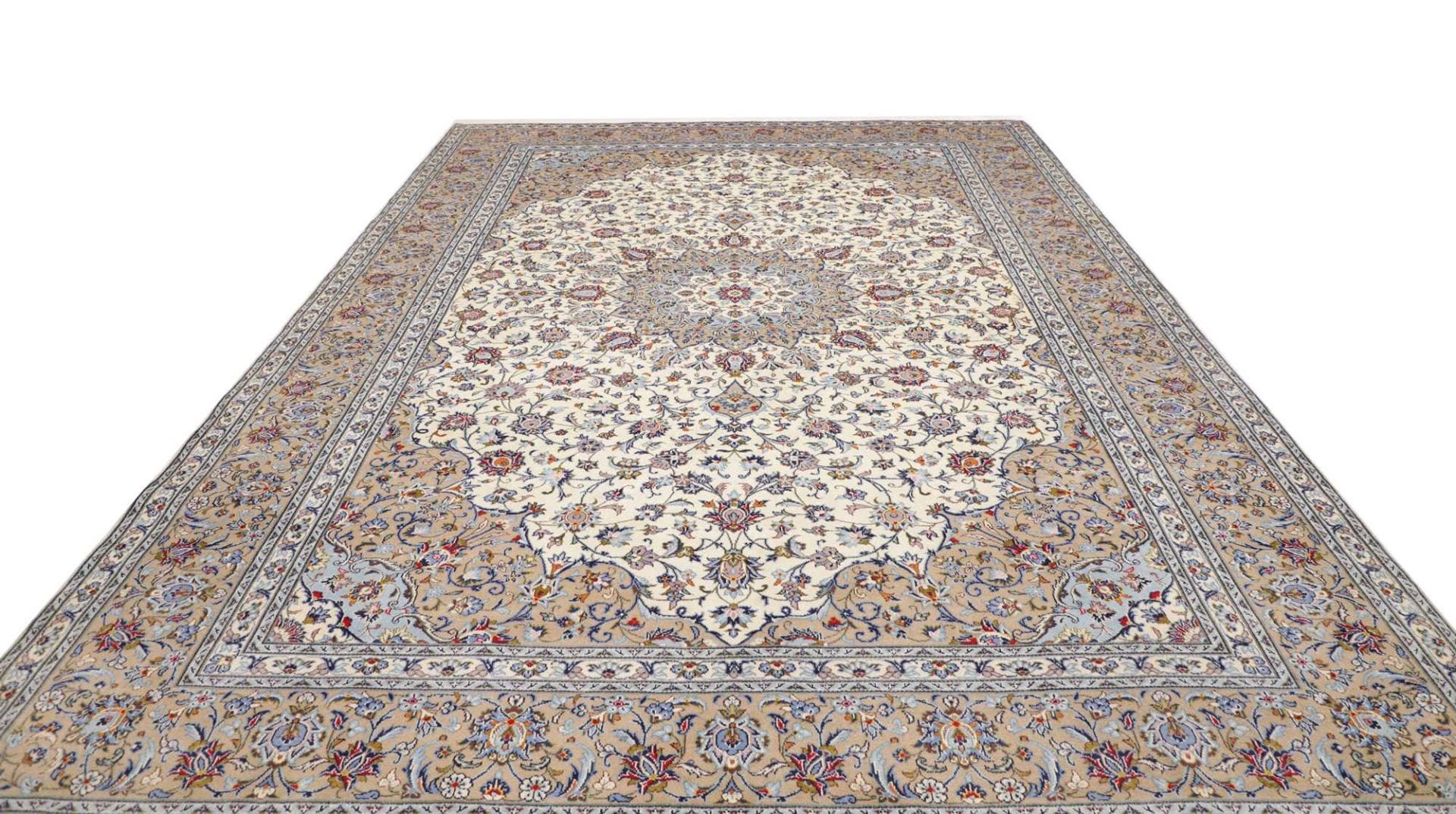 Kashan Perserteppich 293 × 400 cm aus Wolle, handgeknüpft