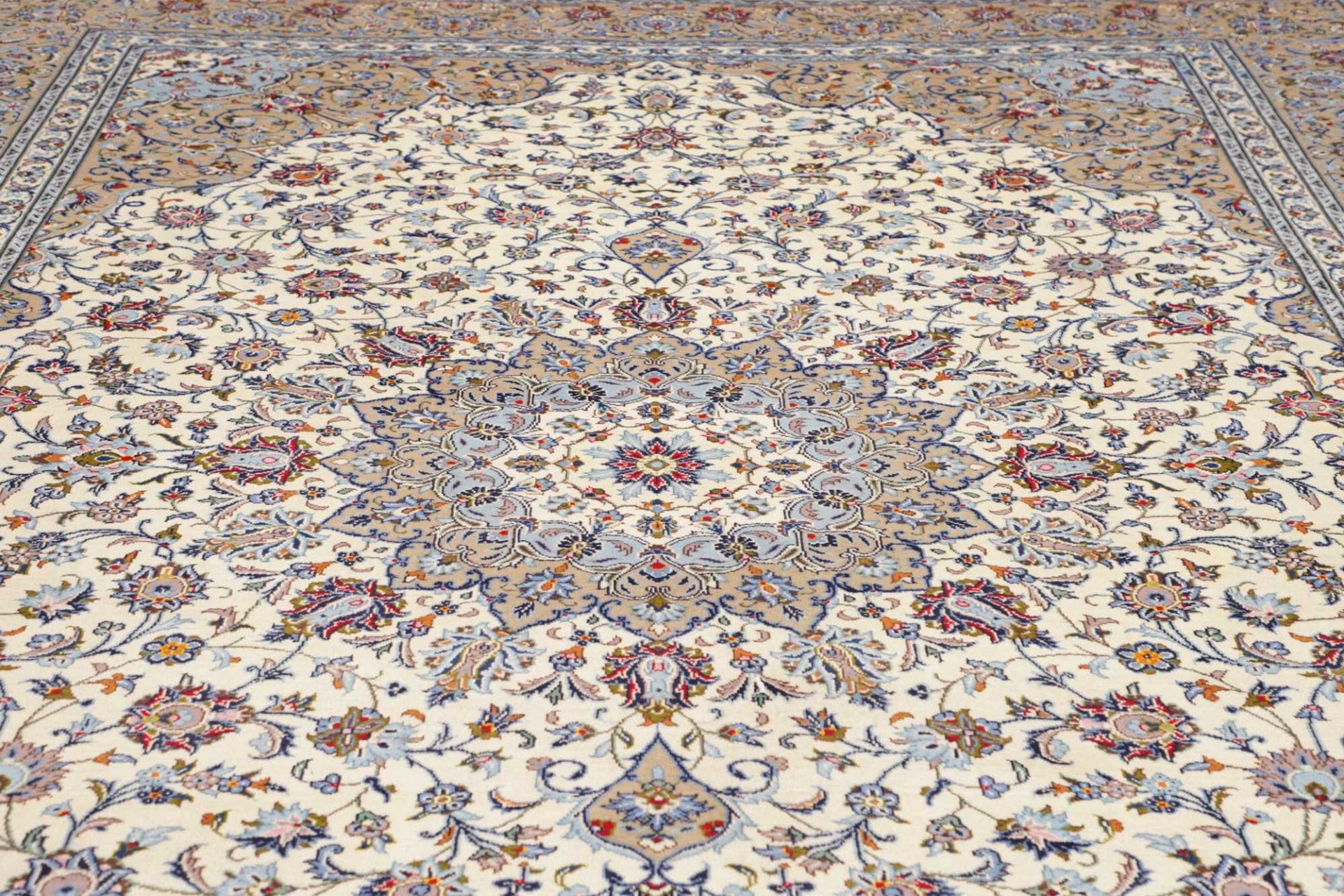 Kashan Perserteppich 293 × 400 cm aus Wolle, handgeknüpft