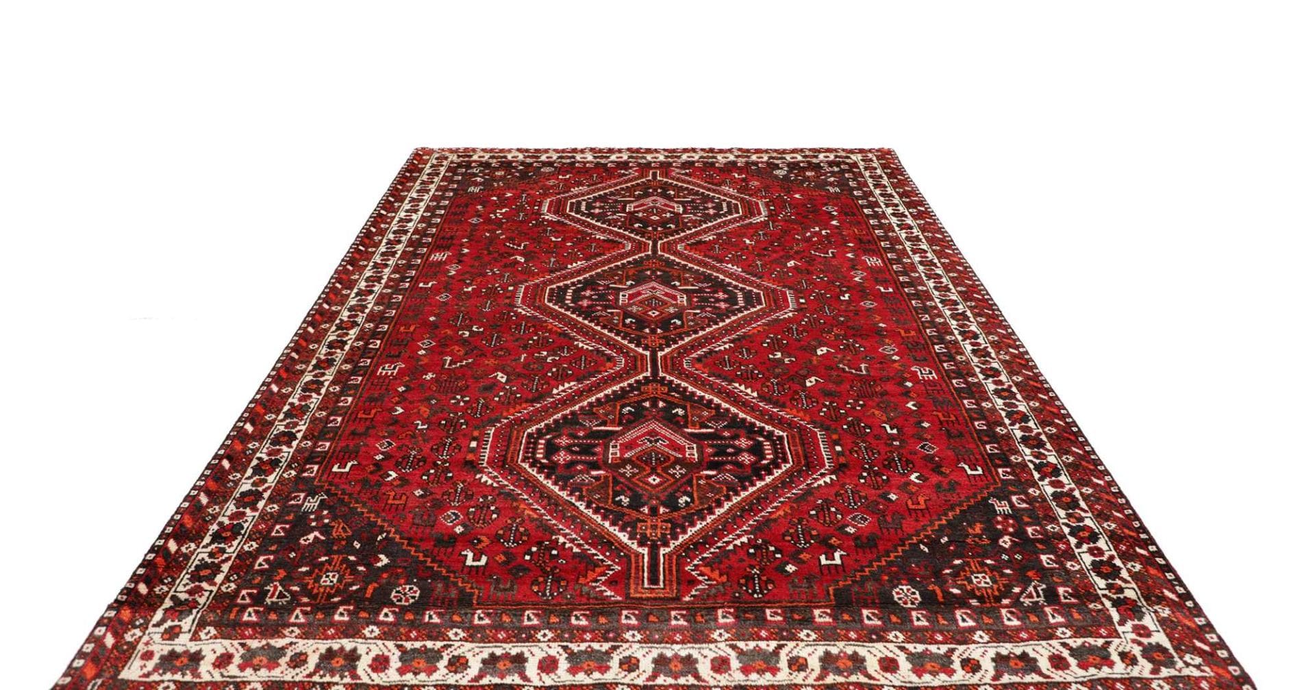 Handgeknüpfter Shiraz Perserteppich, 228 × 300 cm, Wolle