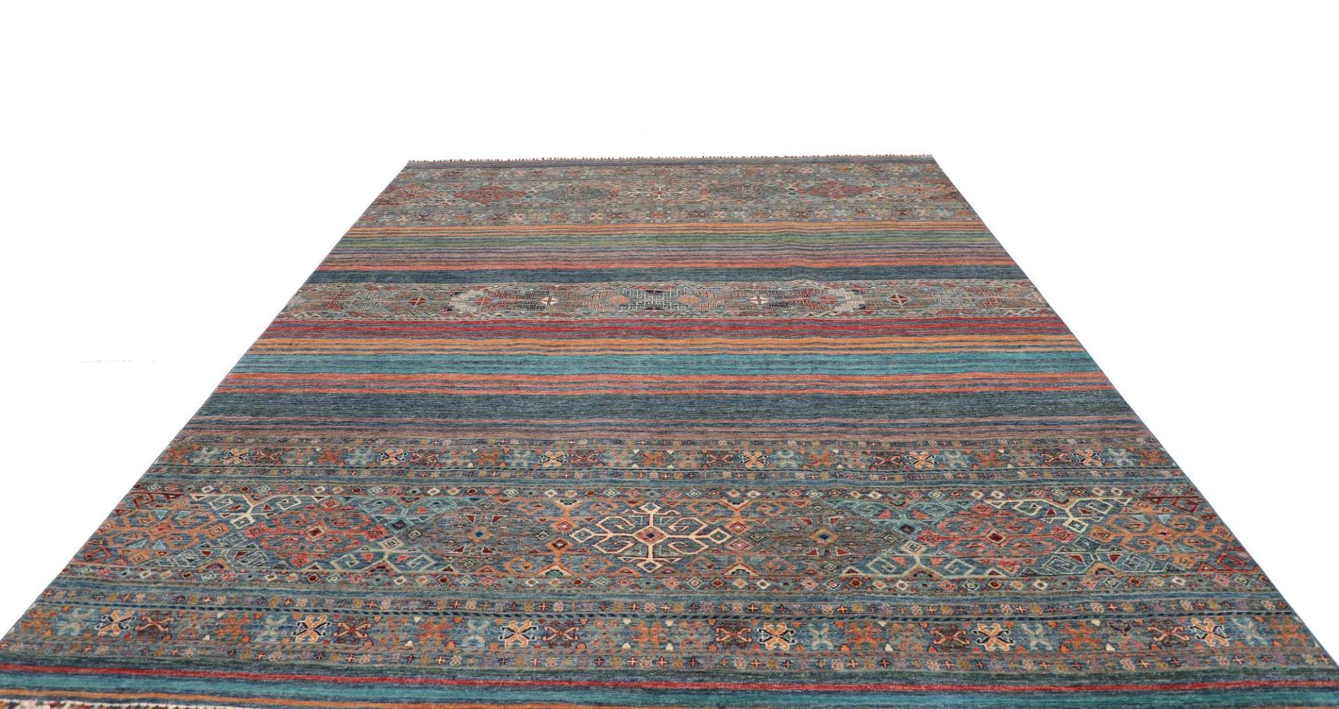 orientteppich-samarkand-246-x-305-cm-handgeknupft-wolle-bunt-3 Samarkand Orientteppich aus Pakistan, 246 × 305 cm
