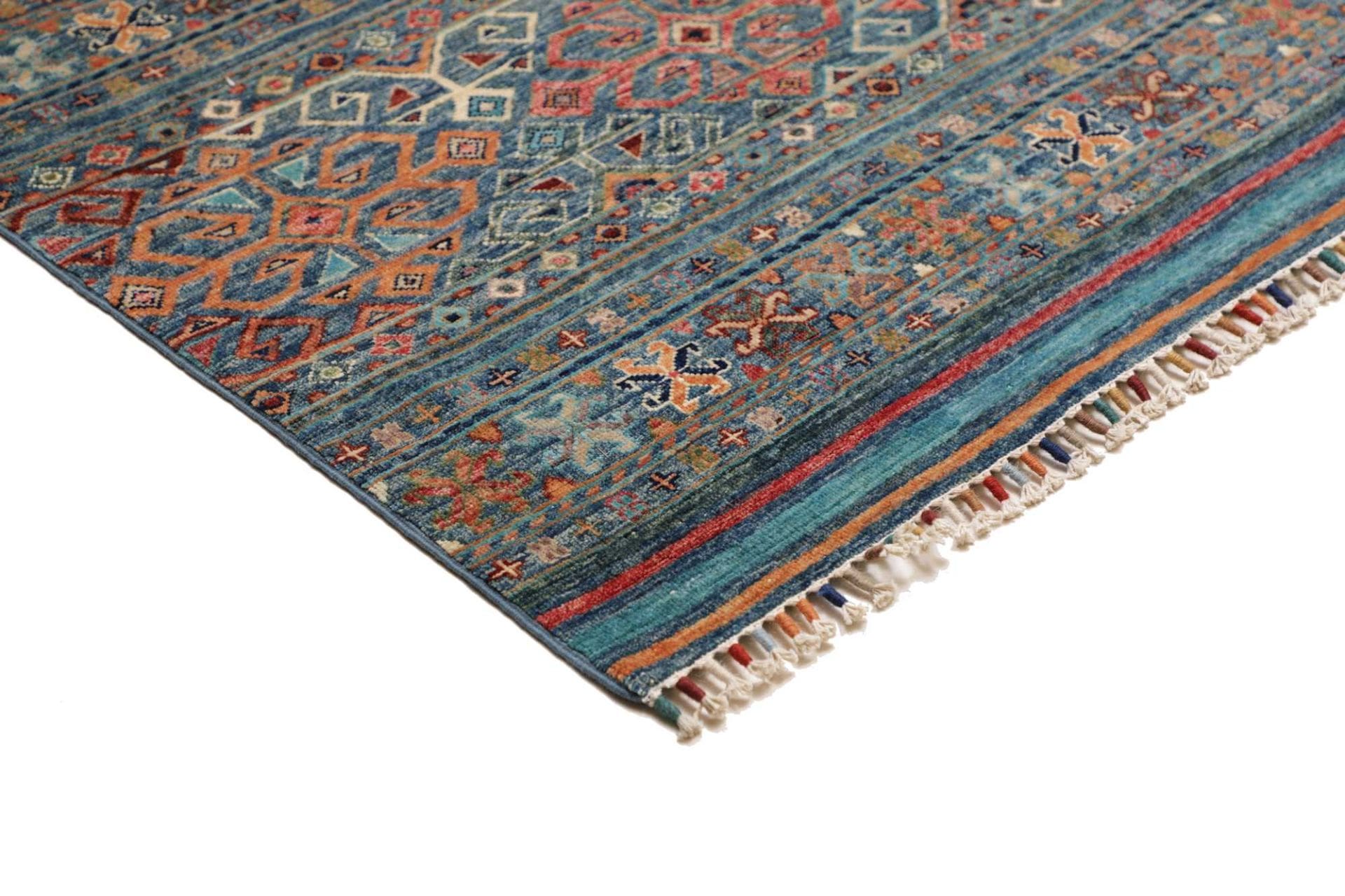 orientteppich-samarkand-246-x-305-cm-handgeknupft-wolle-bunt-4 Samarkand Orientteppich aus Pakistan, 246 × 305 cm