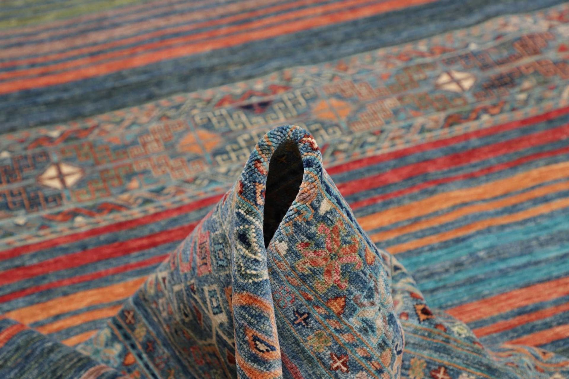 orientteppich-samarkand-246-x-305-cm-handgeknupft-wolle-bunt-8 Samarkand Orientteppich aus Pakistan, 246 × 305 cm
