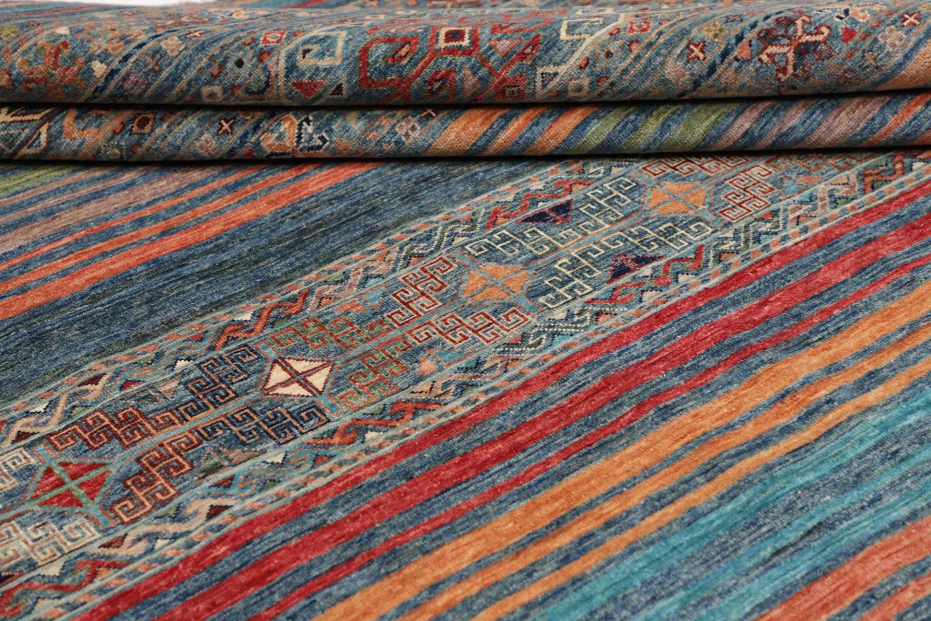 orientteppich-samarkand-246-x-305-cm-handgeknupft-wolle-bunt-9 Samarkand Orientteppich aus Pakistan, 246 × 305 cm