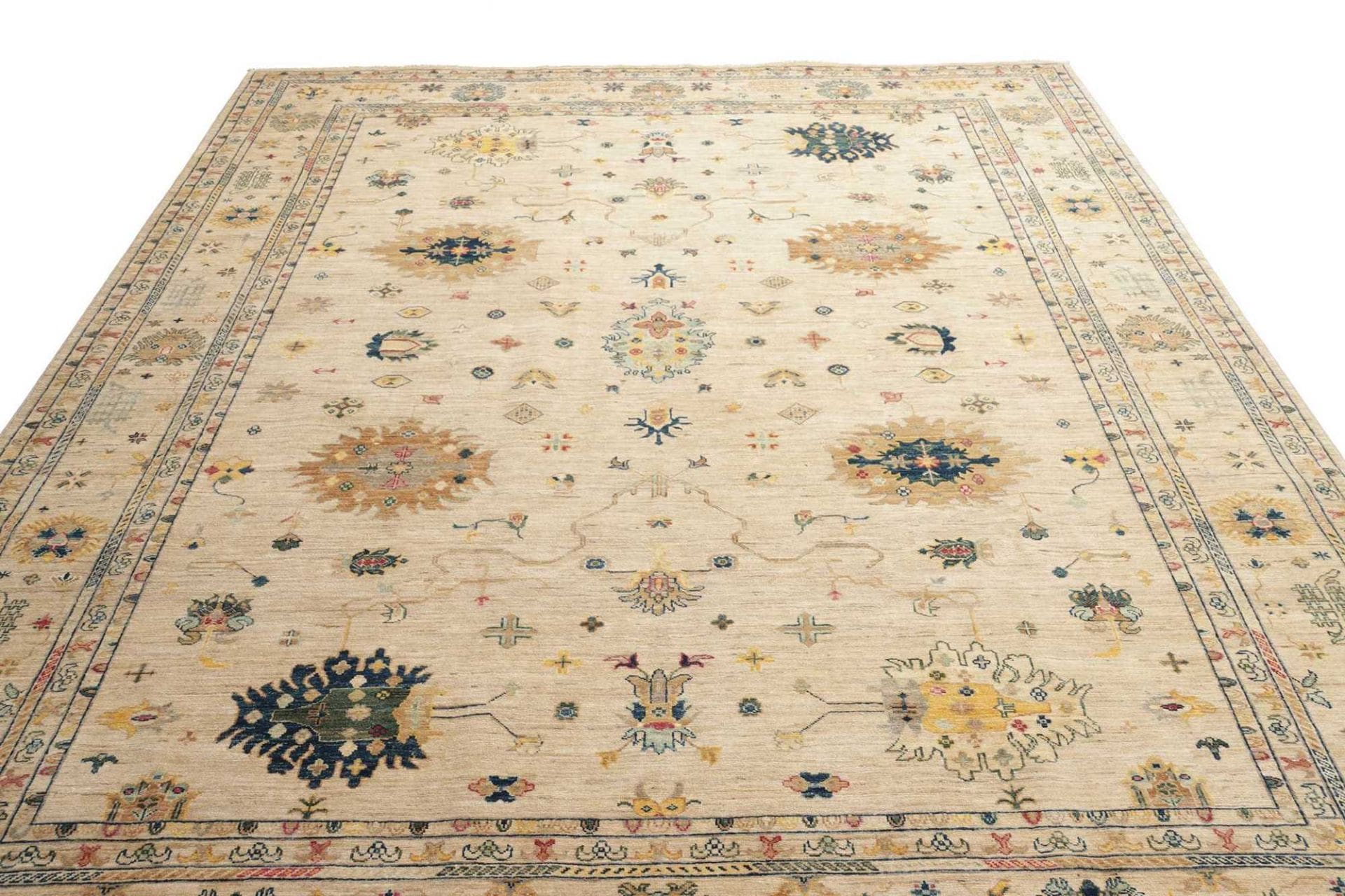 Farahan Ziegler Orientteppich 246 × 300 cm aus Wolle, handgeknüpft