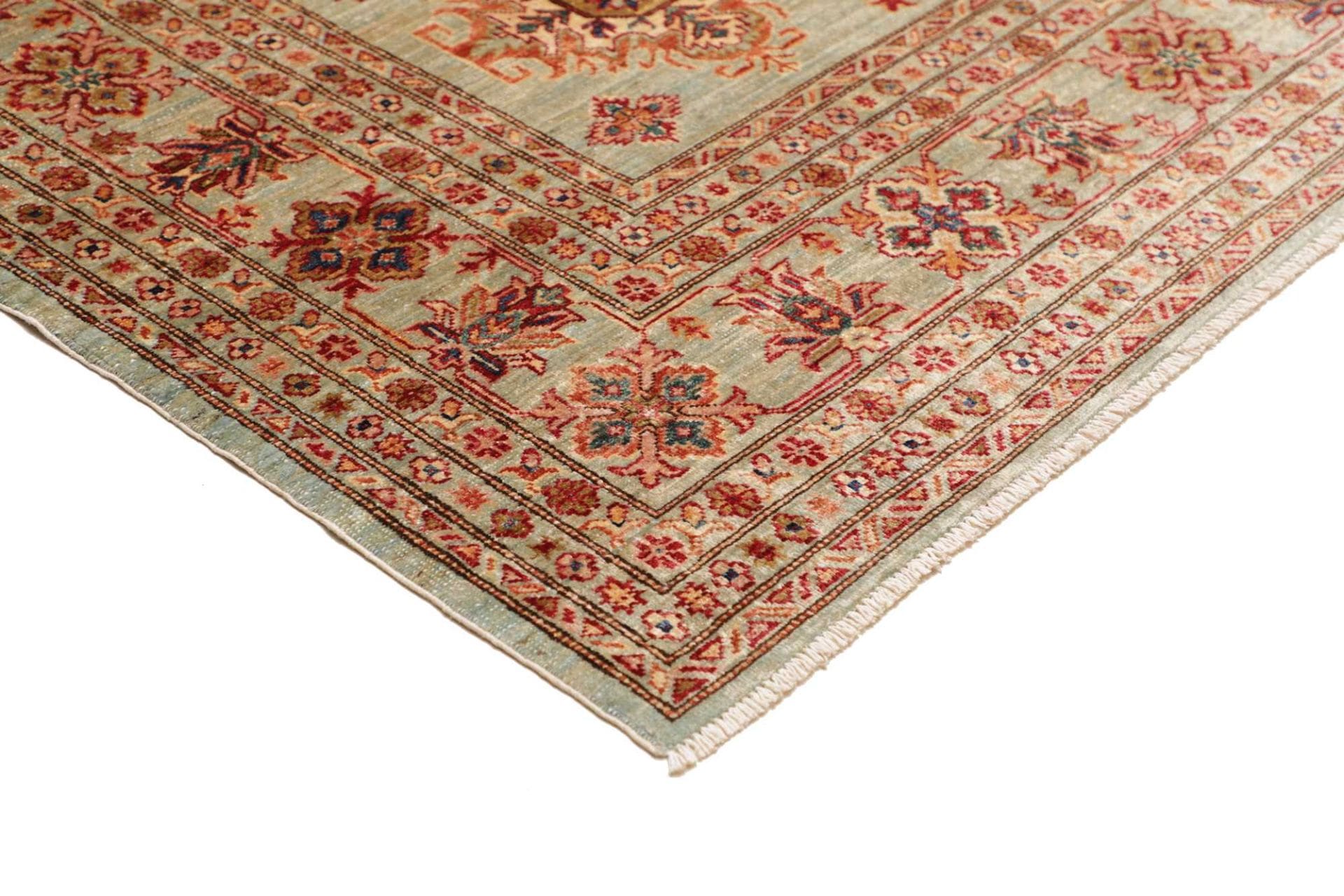 kazak-teppich-253-x-310cm-handgeknupft-geometrisches-muster-4 Kazak Orientteppich aus Pakistan, 253 × 310 cm