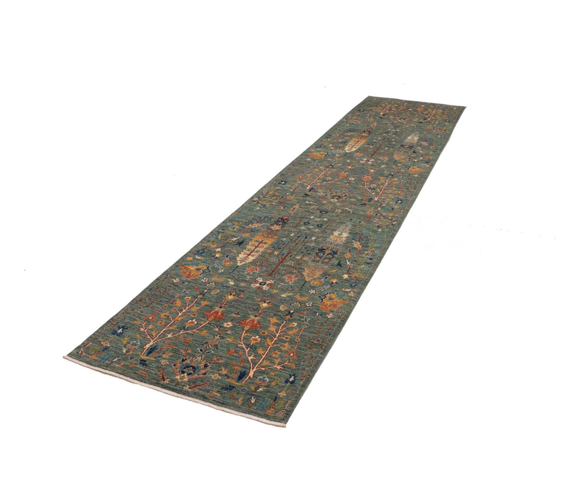 Handgeknüpfter Samarkand Orientteppich, 85 × 344 cm, Wolle