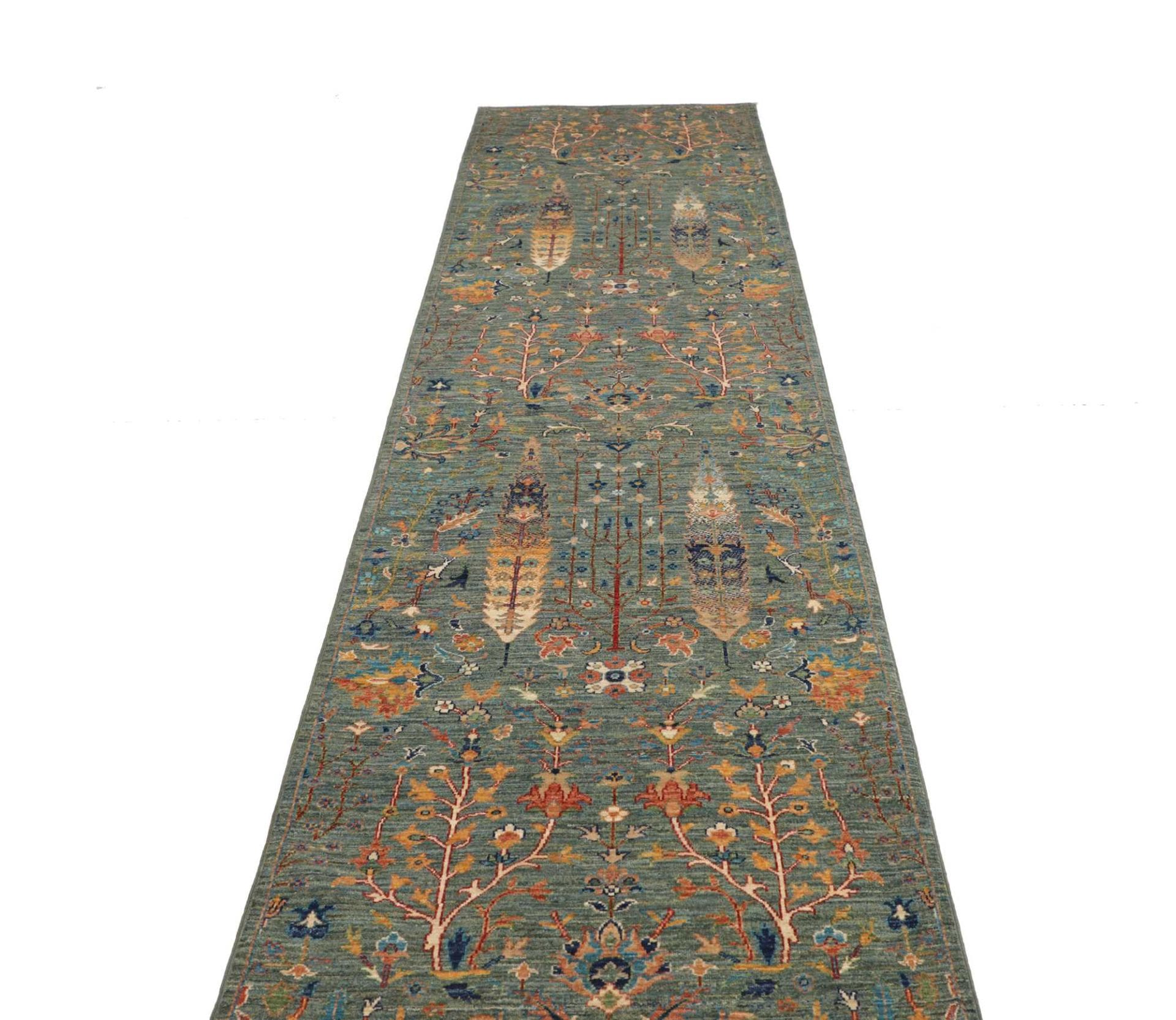 Handgeknüpfter Samarkand Orientteppich, 85 × 344 cm, Wolle