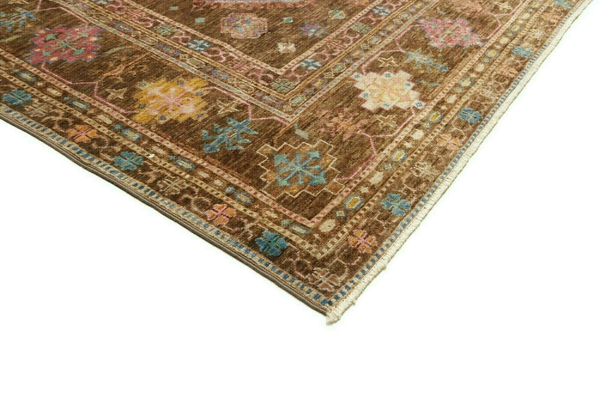 kazak-teppich-244-x-313cm-geometrisches-muster-handgeknupft-4 Kazak Orientteppich 244 × 313 cm aus Wolle, handgeknüpft