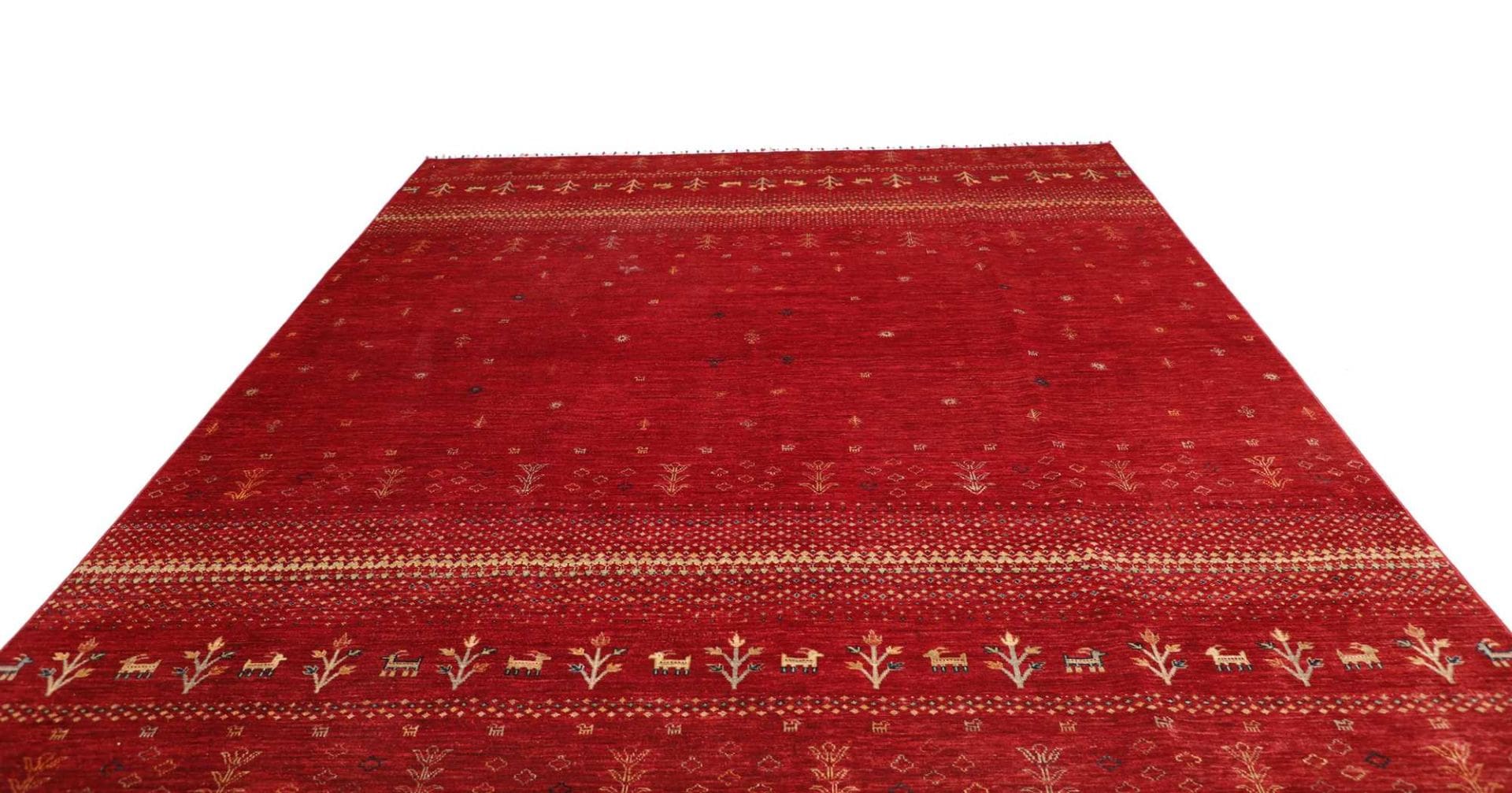 Handgewebter Gabbeh Orientteppich, 251 × 303 cm, Wolle