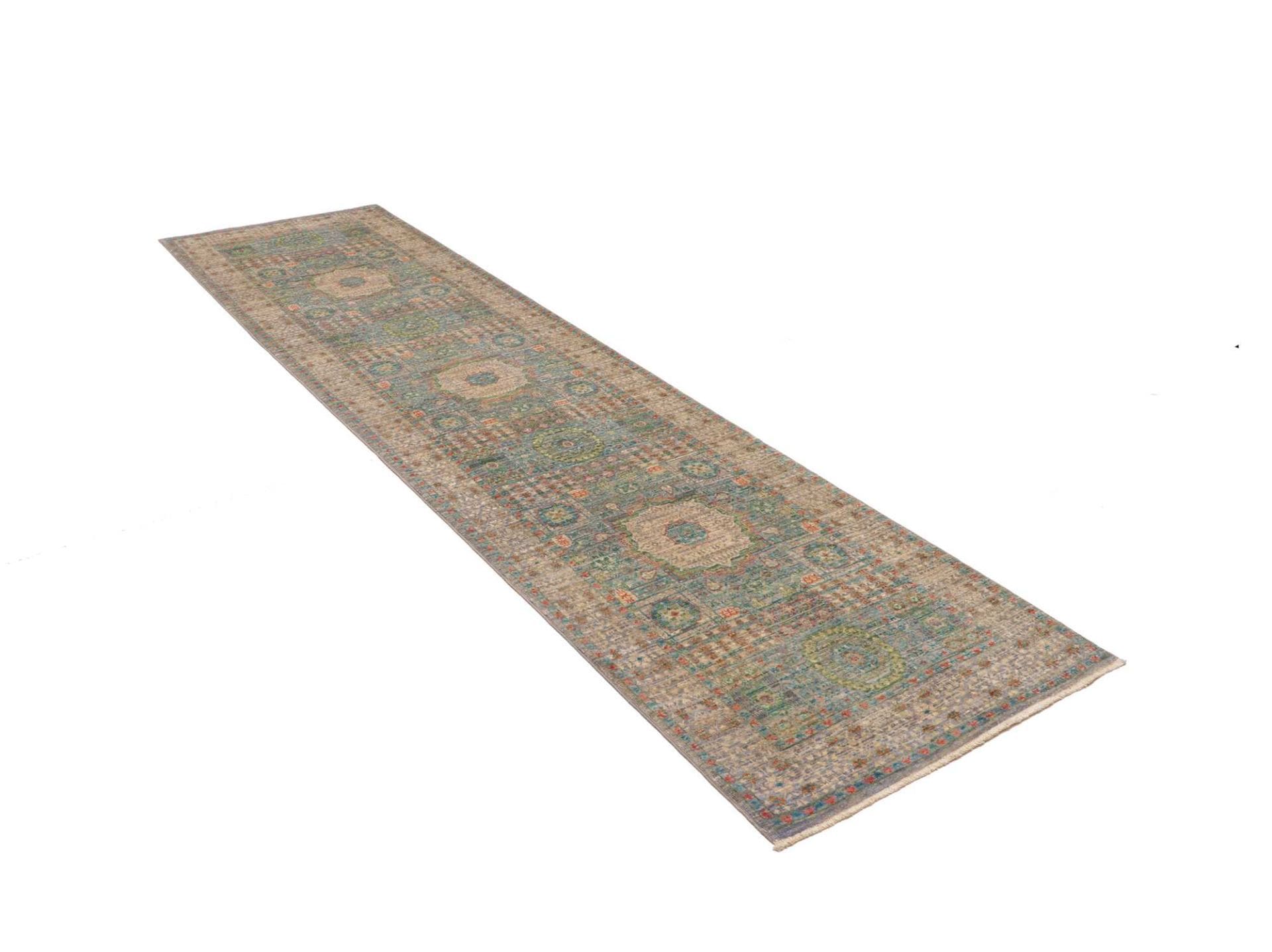 mamluk-orientteppich-82-x-299-cm-handgeknupft-seide-hochwertig-2 Handgeknüpfter Mamluk Orientteppich 82 × 299 cm