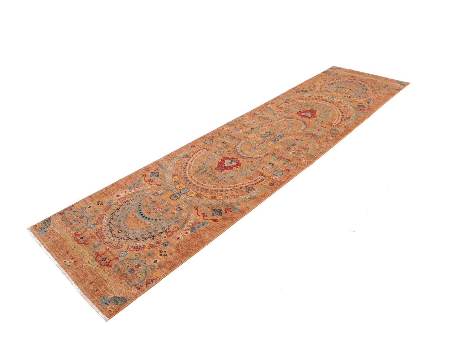 Handgeknüpfter Samarkand Orientteppich, 82 × 305 cm, Wolle