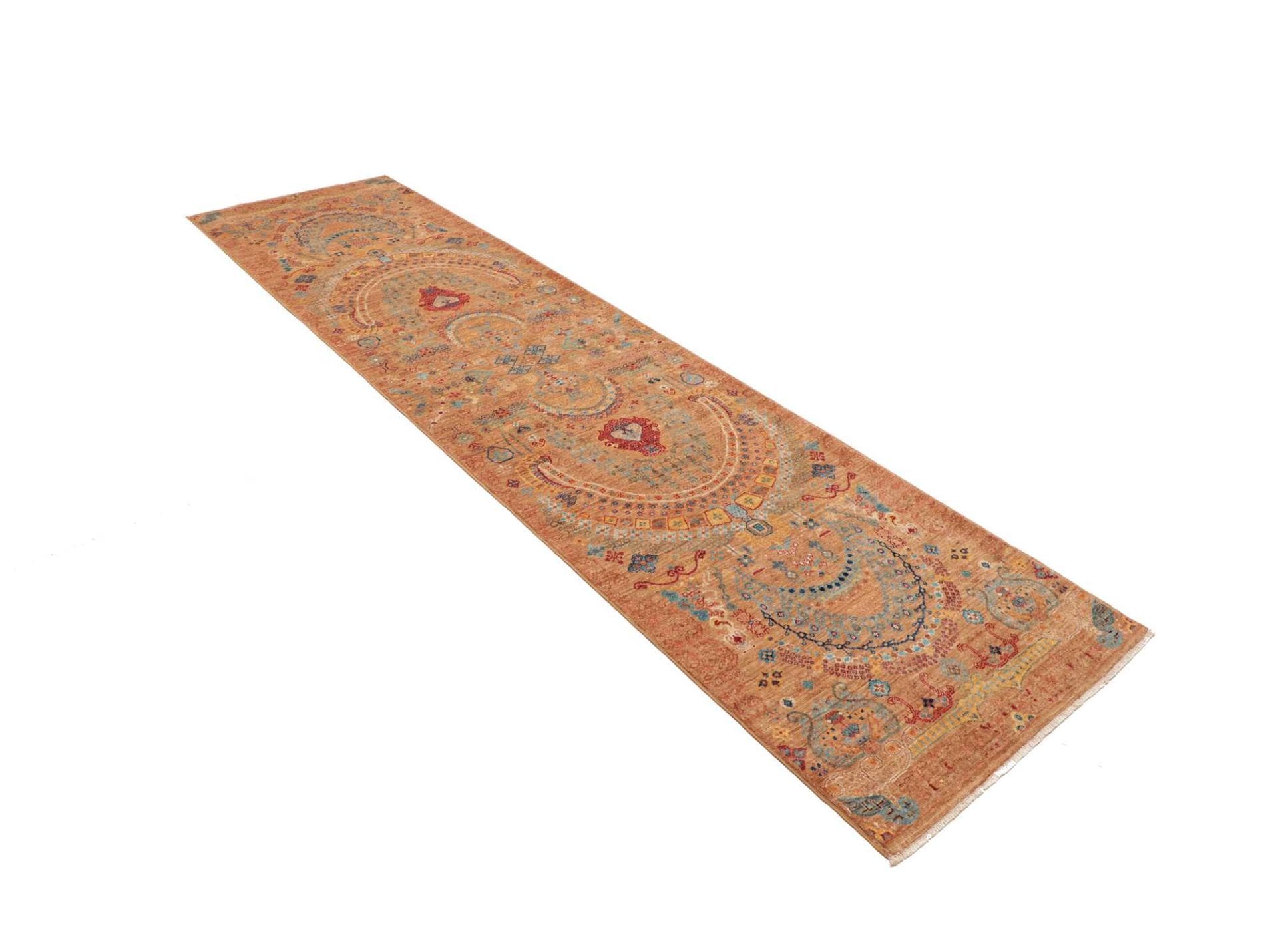 Handgeknüpfter Samarkand Orientteppich, 82 × 305 cm, Wolle