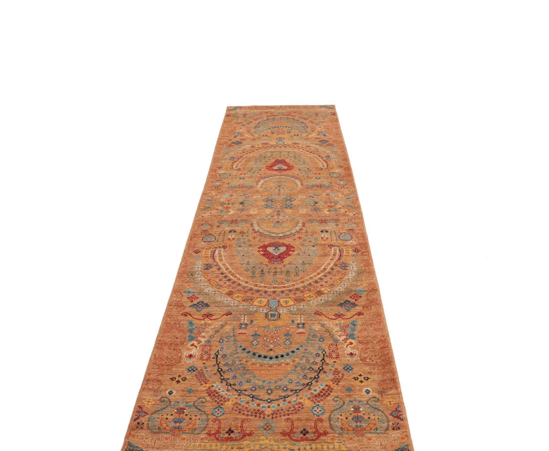 Handgeknüpfter Samarkand Orientteppich, 82 × 305 cm, Wolle