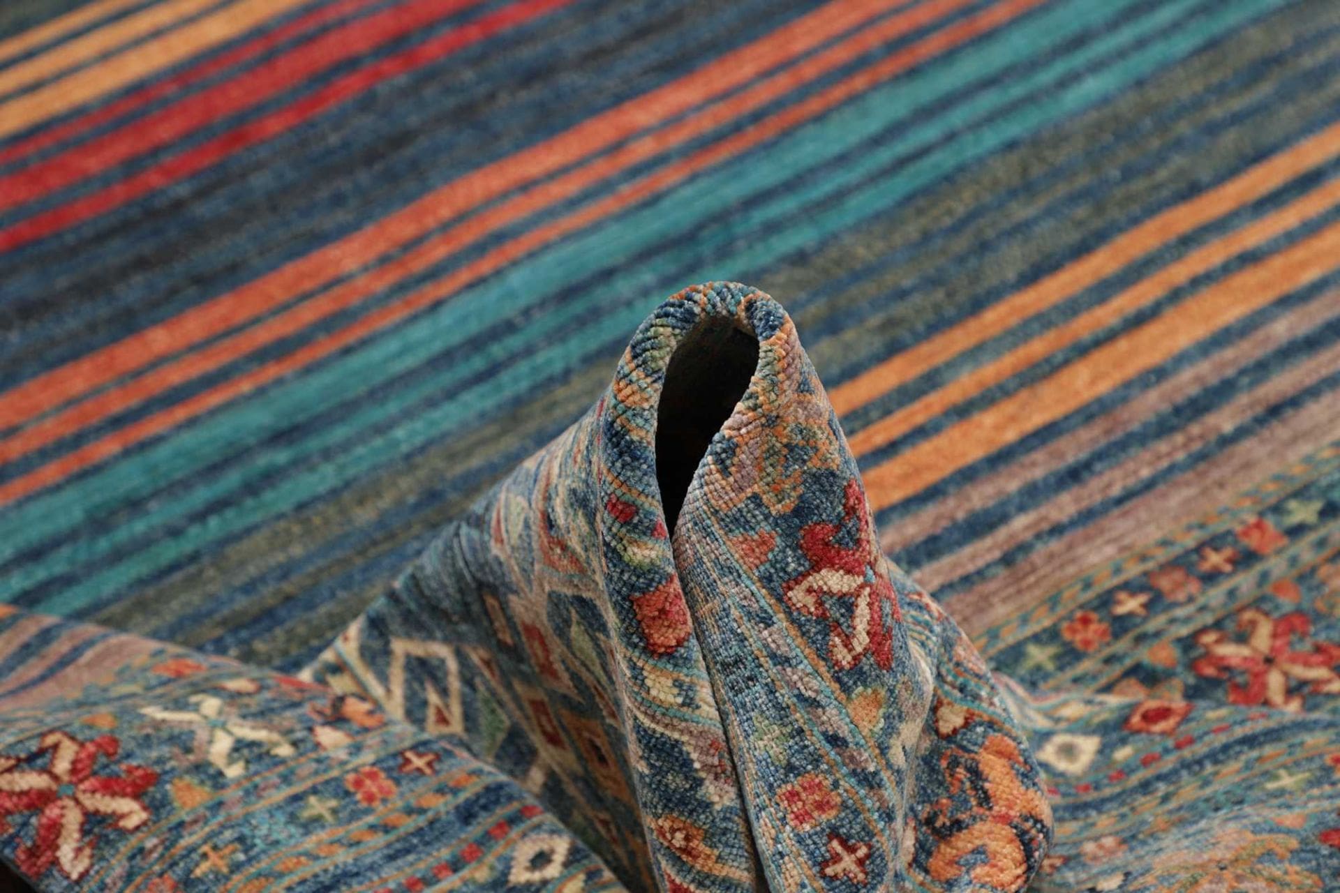 Handgeknüpfter Samarkand Orientteppich, 248 × 304 cm, Wolle