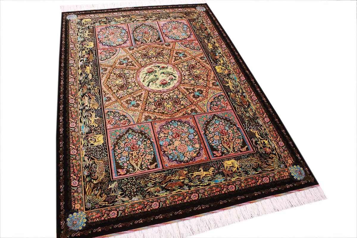 exklusiver-perserteppich-ghom-208x141-cm-reiner-seide-handgeknupft-1 Handgeknüpfter Ghom Perserteppich, Seide