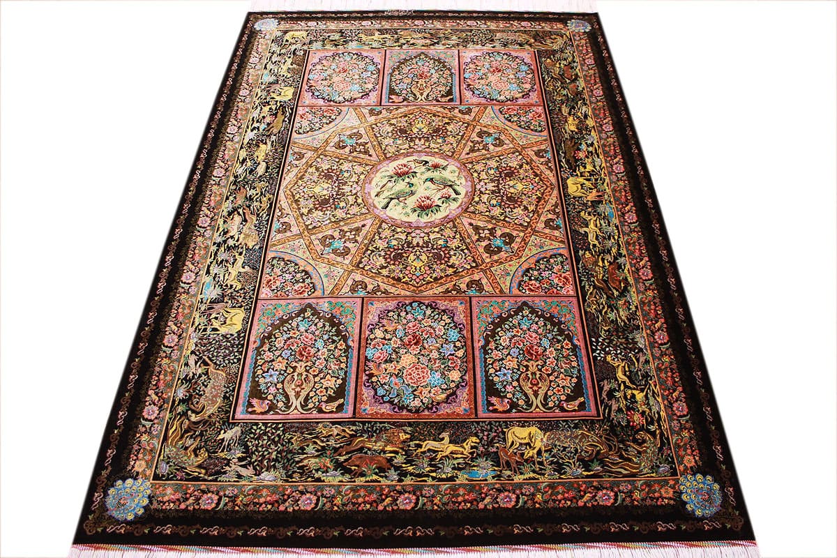 exklusiver-perserteppich-ghom-208x141-cm-reiner-seide-handgeknupft-2 Handgeknüpfter Ghom Perserteppich, Seide