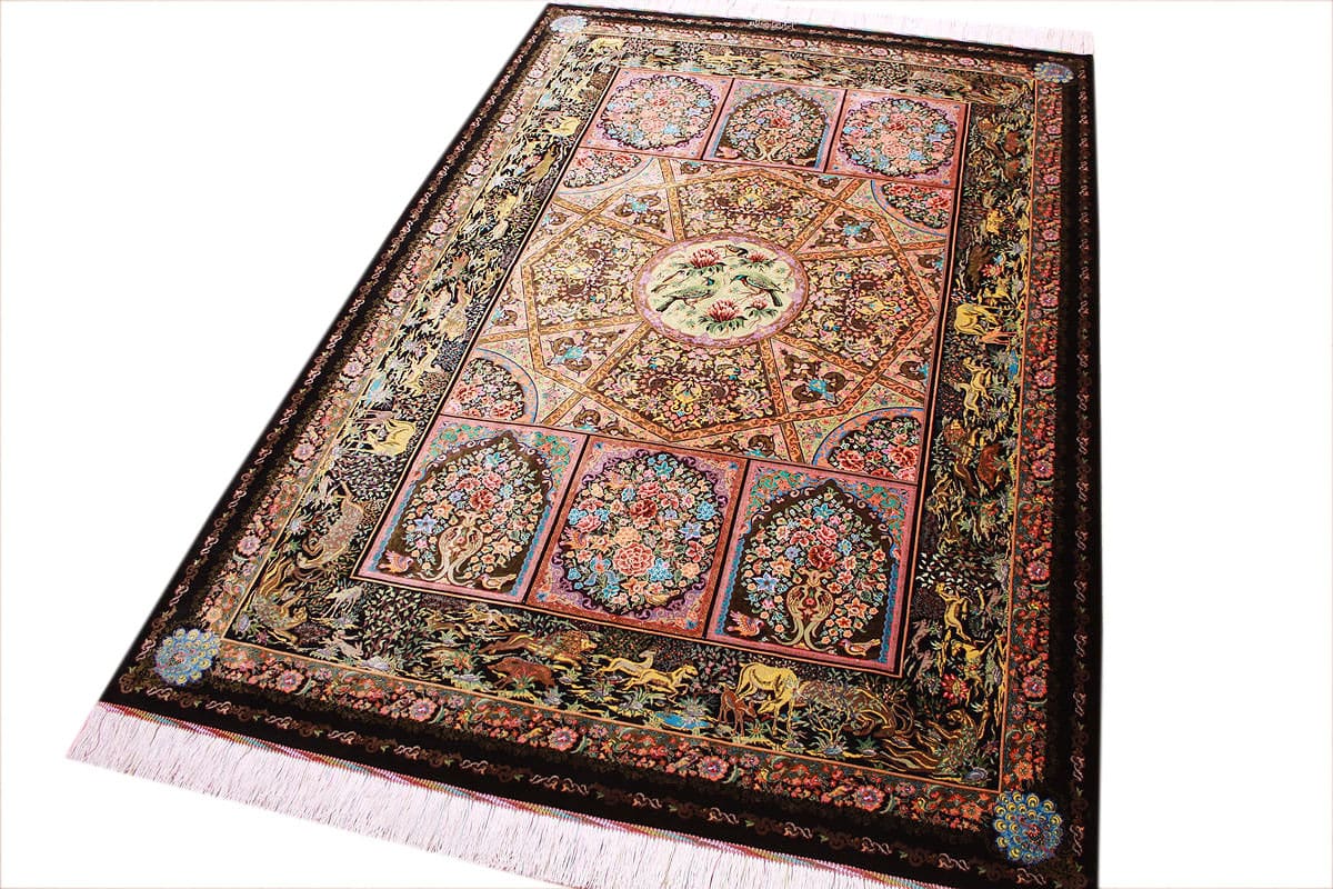 exklusiver-perserteppich-ghom-208x141-cm-reiner-seide-handgeknupft-3 Handgeknüpfter Ghom Perserteppich, Seide