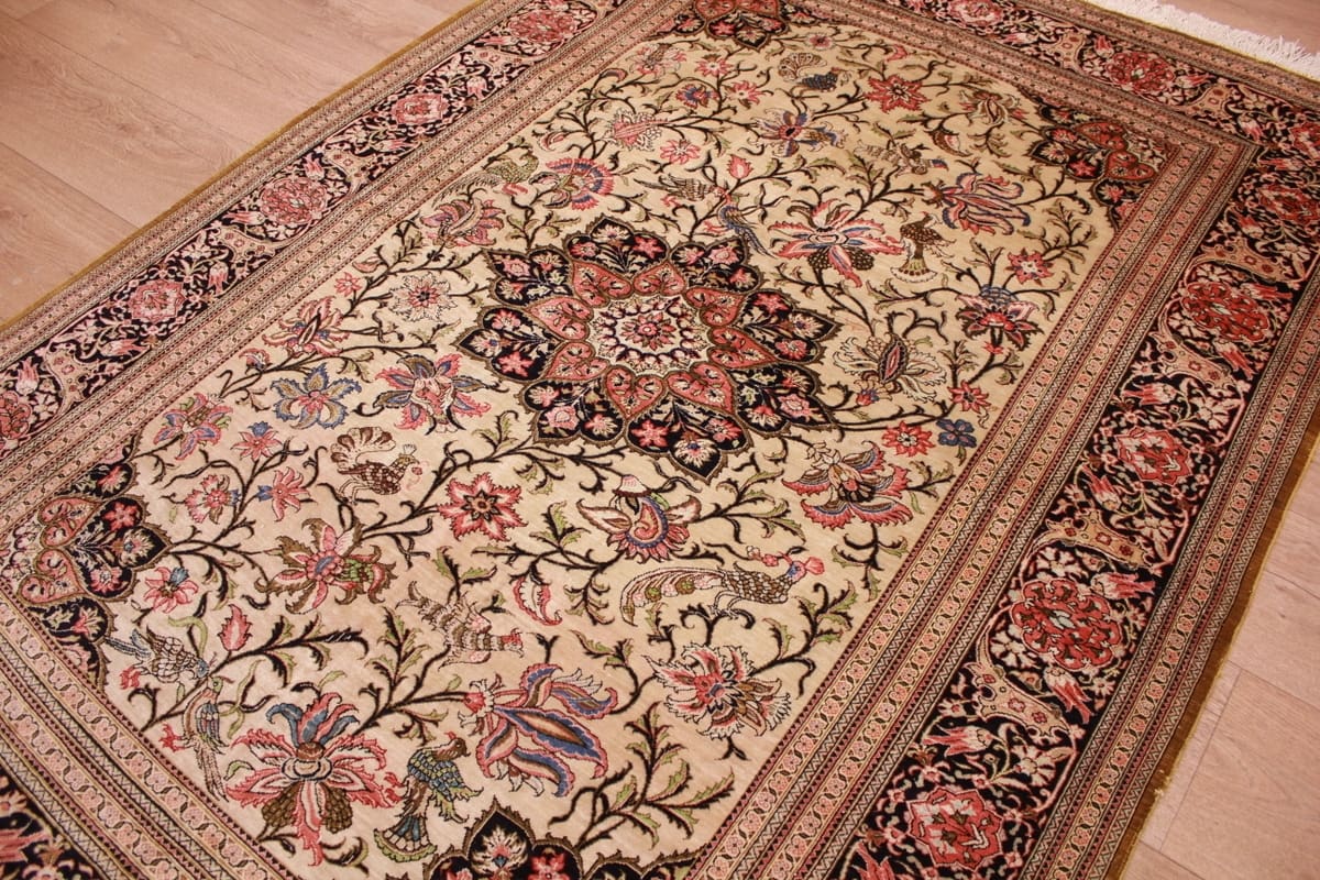 Handgeknüpfter Ghom Perserteppich, Wolle