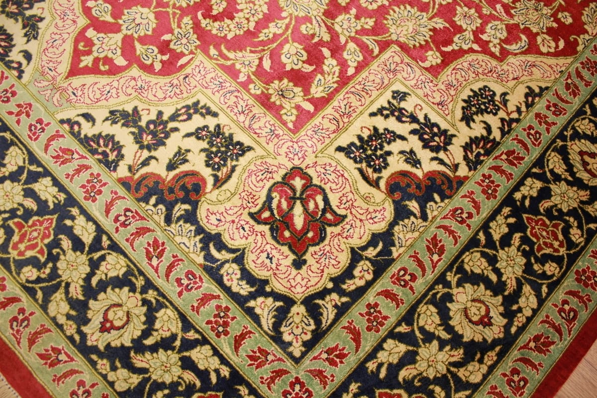 perser-teppich-gom-seidenteppich-207x136-cm-naturfarben-handgeknupft-5 Handgeknüpfter Ghom Perserteppich, Wolle